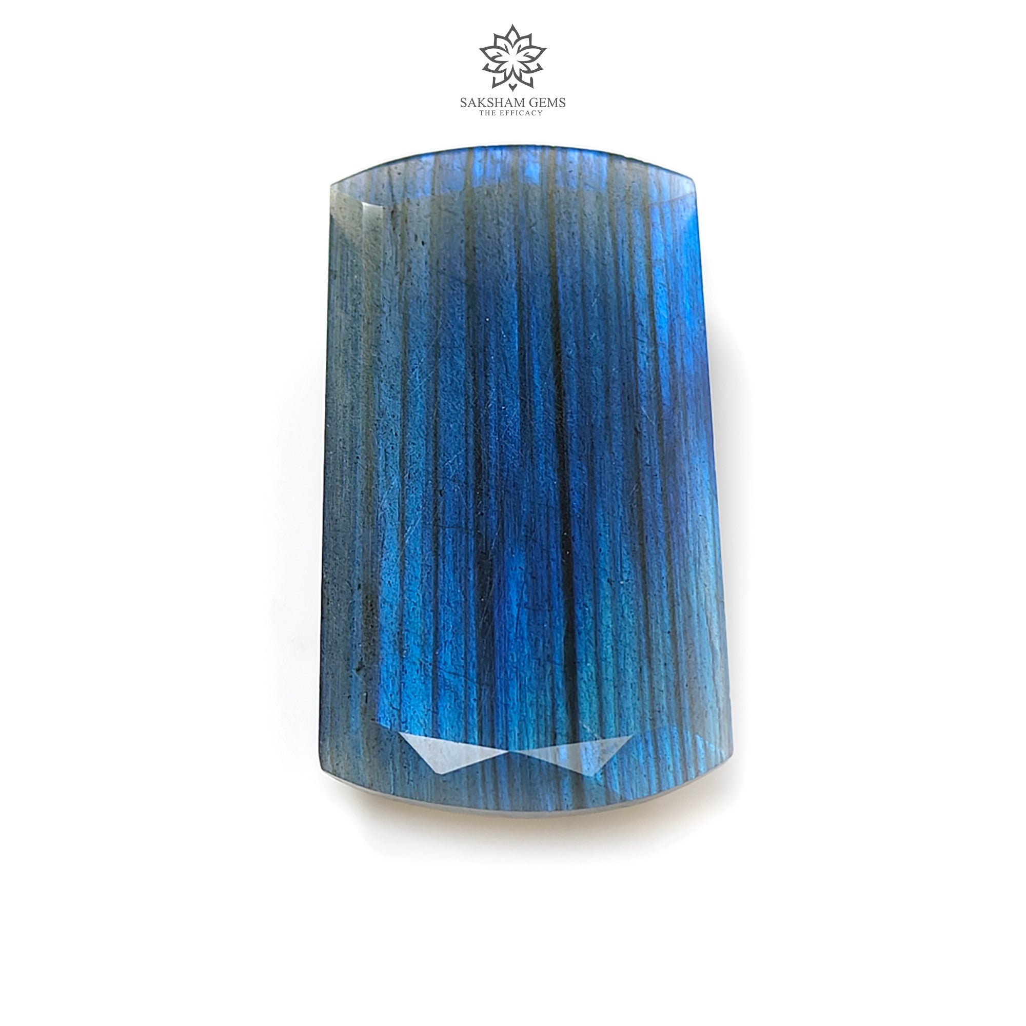 Natural Blue Labradorite Cabochon - 78.20cts Untreated Baguette Shape (46x24mm) for Jewelry Making - Perfect for Rings, Pendants & Healing Crystal Collections