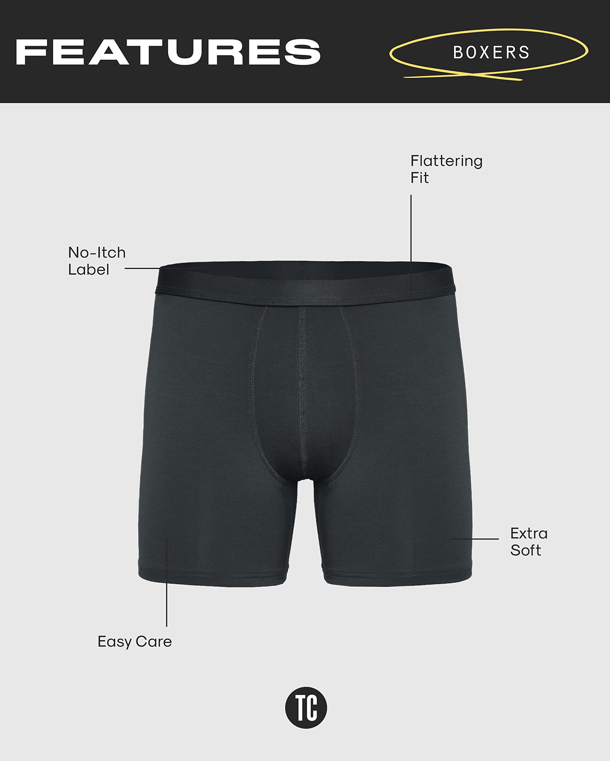 True Classic Men's Underwear Boxer Briefs 3-Pack & Singles - Ultra Soft, Breathable Cotton Boxer Briefs for Men | Comfortable Daily Wear, Workout & Sleep Underwear
