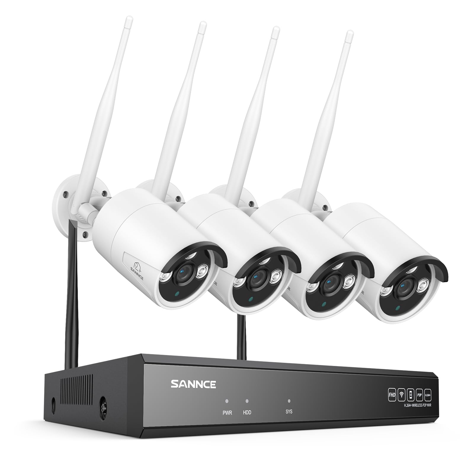 SANNCE 8CH 5MP Wireless CCTV Security Camera System with 4x 3MP Outdoor WiFi IP Cameras - Dual Band, Alexa Compatible, Motion Detection, No Hard Drive Included - Ideal for Home Surveillance, Business Security & Property Monitoring