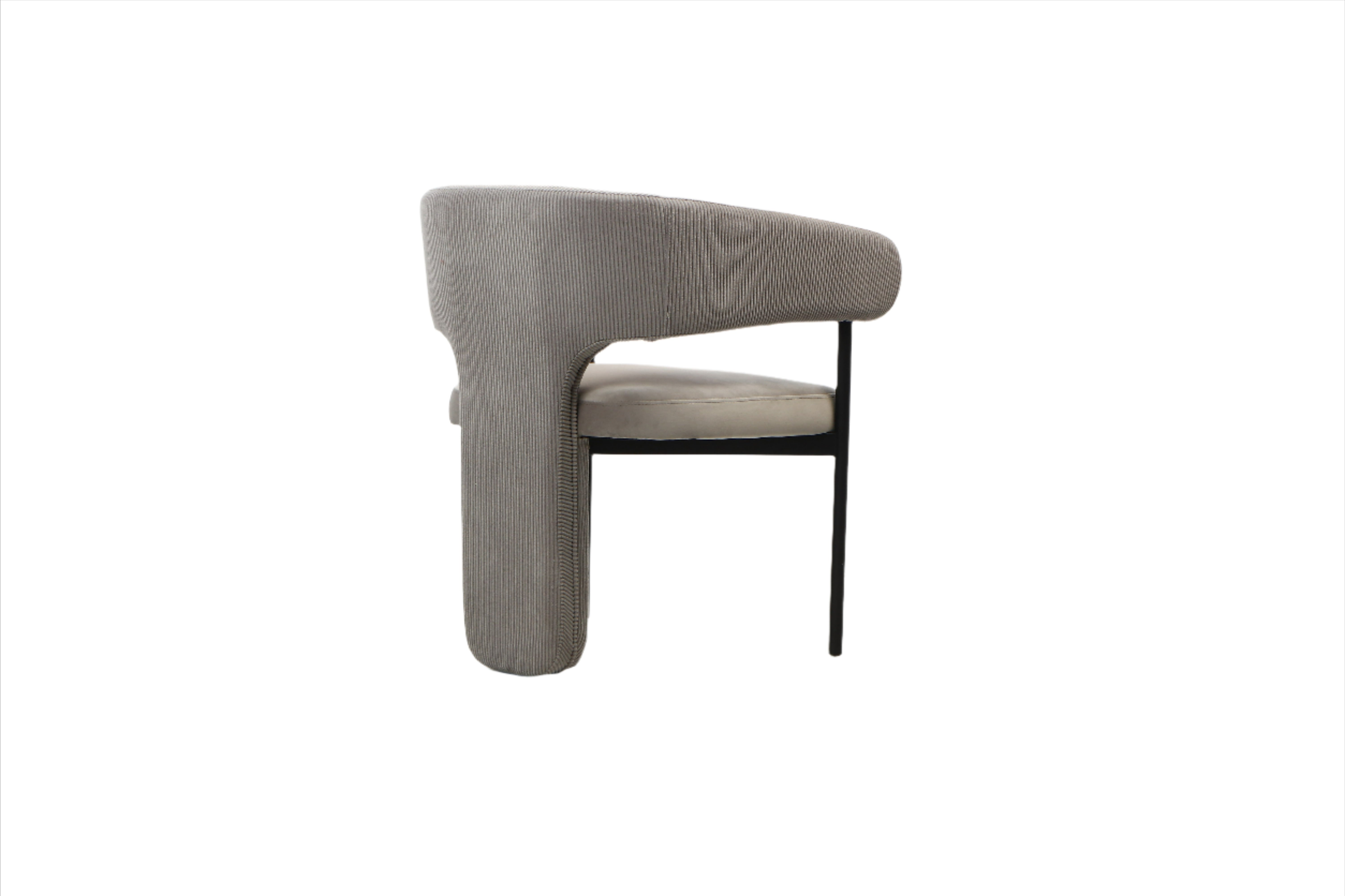 Sabrina Gray Corduroy Armchair Dining Chair - Comfortable Upholstered Seat for Kitchen, Dining Room & Office