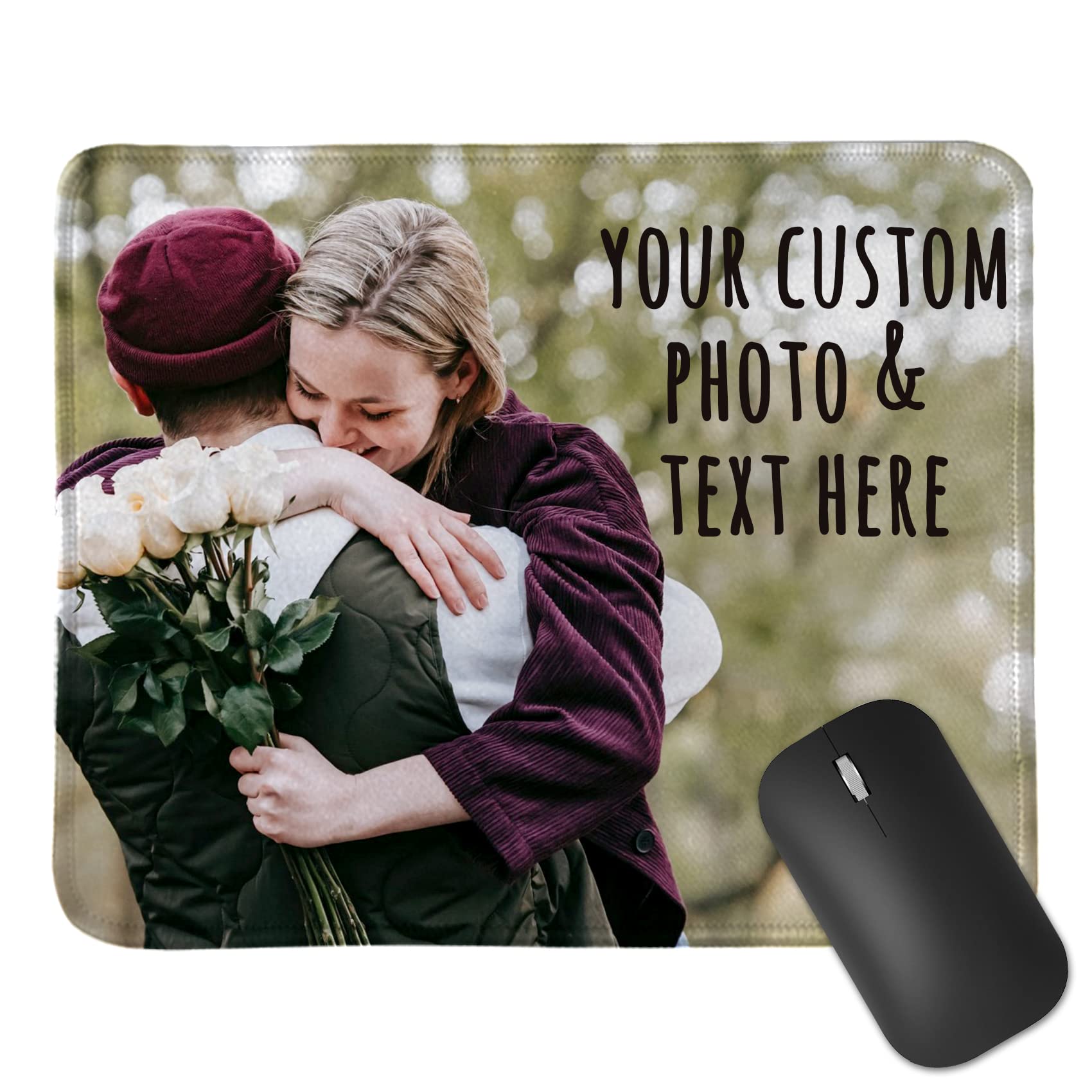 Custom Photo & Text Mouse Pad - Personalized Gaming & Office Mousepad with Your Own Design - Perfect for Work, Gaming & Home Office Use