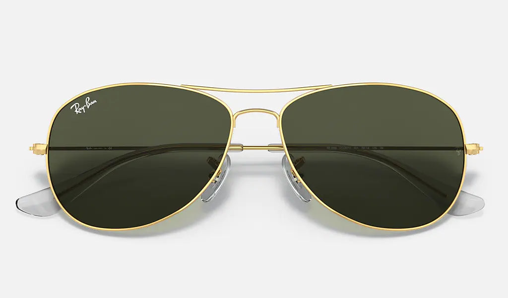 Ray Ban COCKPIT RB3362 001 56mm Gold/Gray Green Polarized Aviator Sunglasses for Men & Women - UV Protection, Classic Pilot Style for Driving, Travel & Outdoor Activities