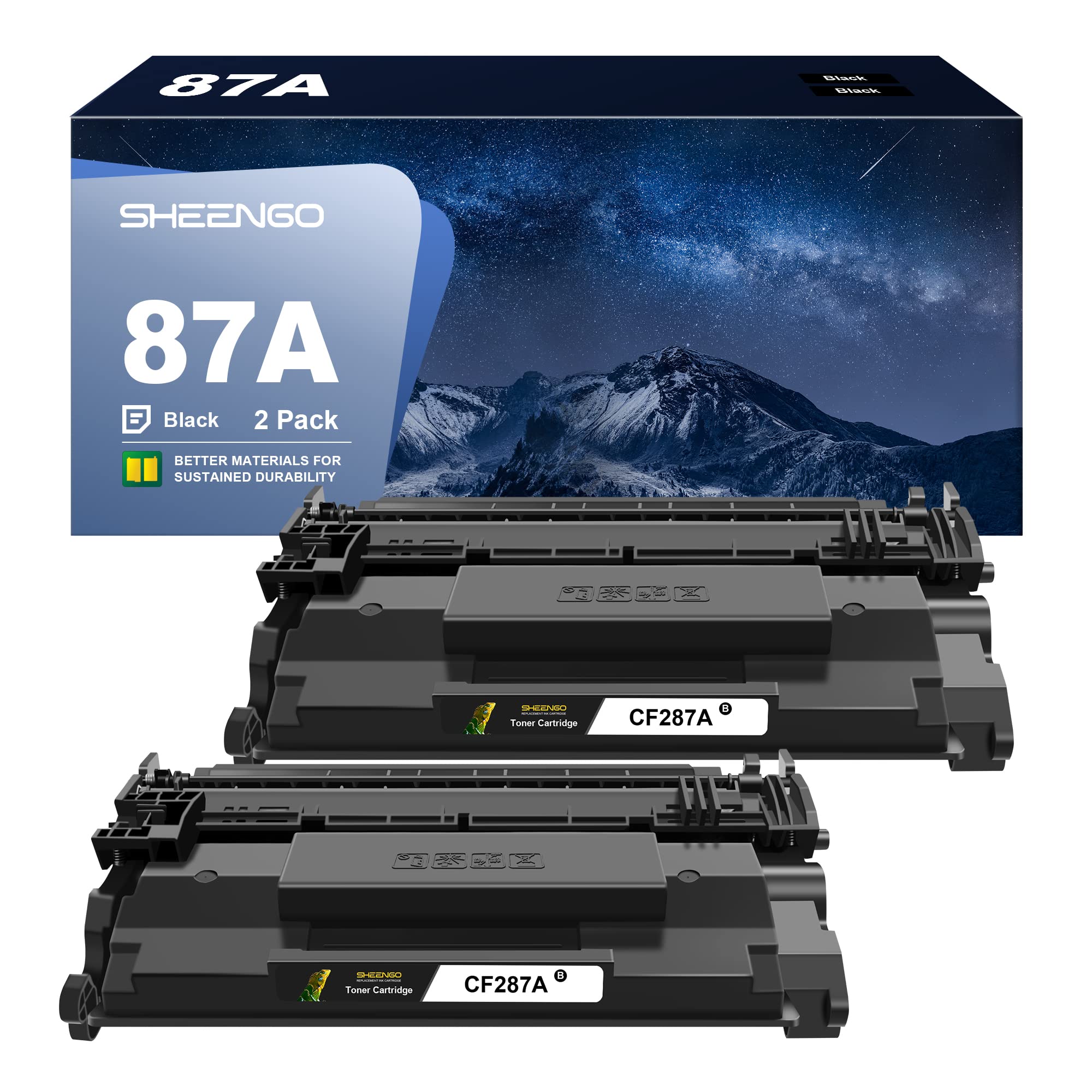 High-Yield 87A Black Toner Cartridge Replacement for HP 87A CF287A 87X | Compatible with HP LaserJet Enterprise M506 M506dn M506n M506x M501n M501dn M527f M527dn M527z Printers | 2-Pack | Perfect for Office, Home & High-Volume Printing Needs