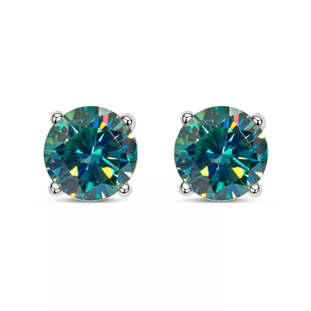 KNOBSPIN Moissanite Stud Earrings for Women & Men - 925 Sterling Silver Plated with 18K White Gold, Sparkling Fine Jewelry - Perfect for Weddings, Anniversaries & Special Occasions