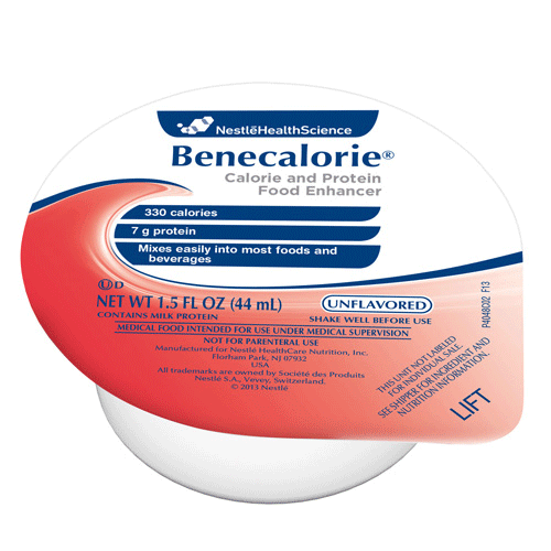 Benecalorie High-Calorie Protein Supplement - Unflavored 1.5 oz Ready-to-Use Nutrition Boost for Weight Gain & Recovery | Ideal for Seniors, Post-Surgery & Meal Replacement