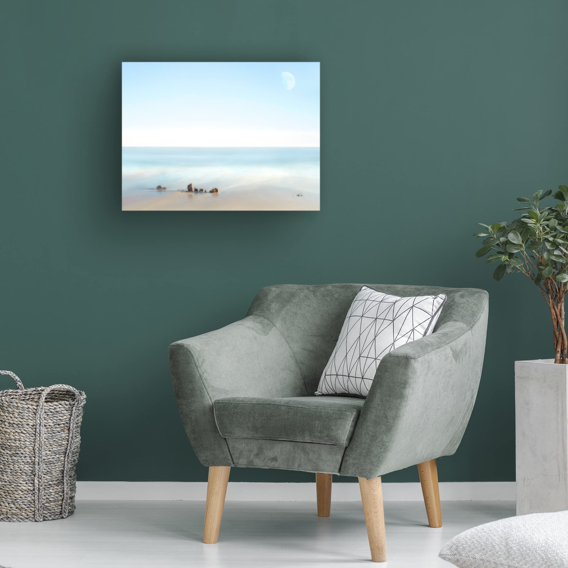 James McLoughlin Beachscape Photo V Canvas Wall Art - Coastal Landscape Painting for Living Room, Bedroom & Office Decor - Premium Trademark Fine Art Print
