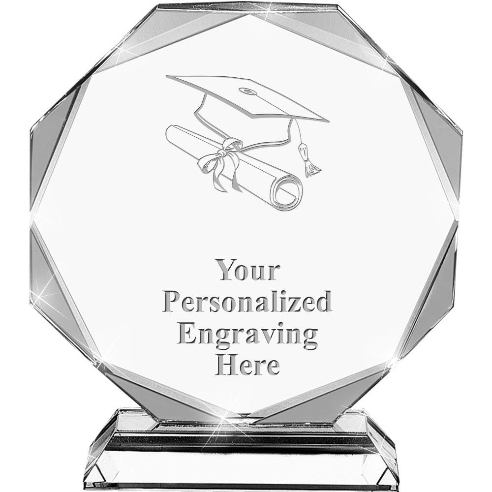 6.75 Inch Custom Graduation Crystal Awards with Engraving - Personalized Graduation Cap Trophy for Students, Teachers & Achievers - Perfect for Graduation Ceremonies, Academic Awards & Recognition Events