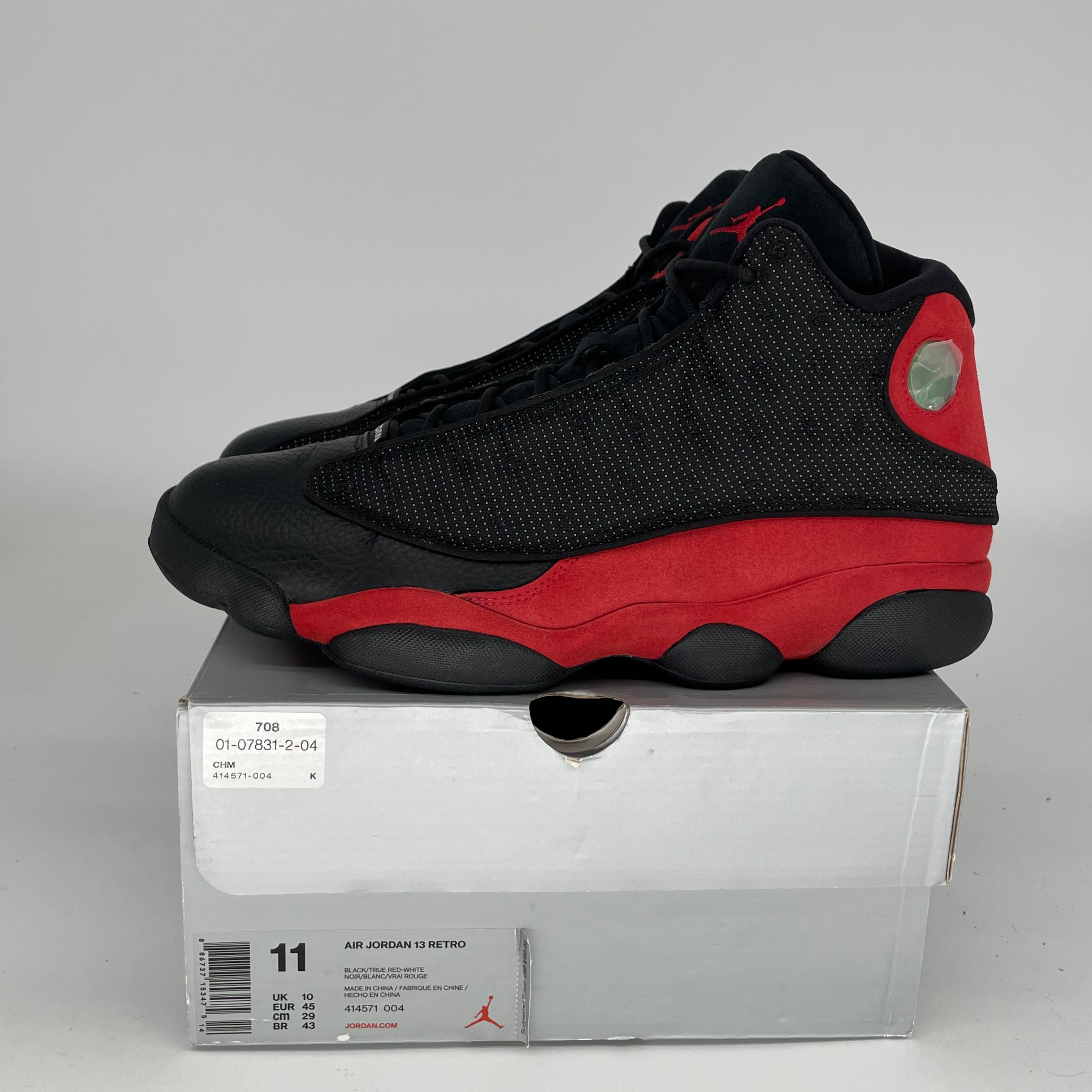 Original Air Jordan 13 Retro 'Bred' Men's Basketball Shoes Size 11 - Black/True Red (414571-004) | Authentic Retro Sneakers for Basketball, Streetwear & Sneaker Collectors