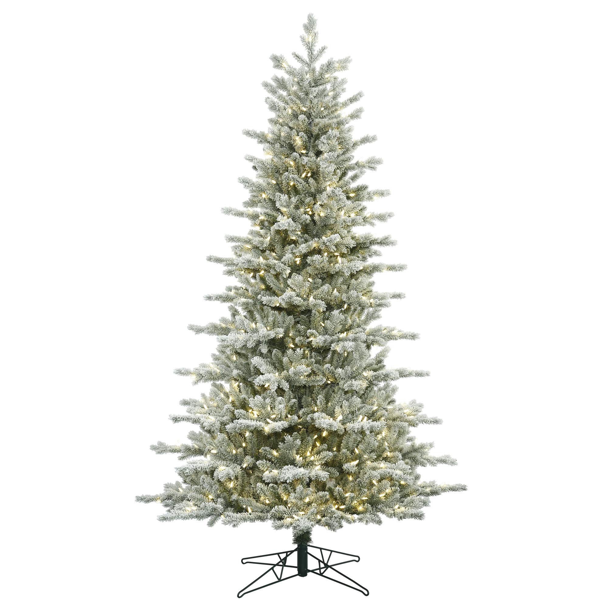 Vickerman 9ft Frosted Eastern Fraser Artificial Christmas Tree with Warm White Dura-Lit LED Lights - Holiday Home Decor for Living Room, Office & Seasonal Indoor Decoration