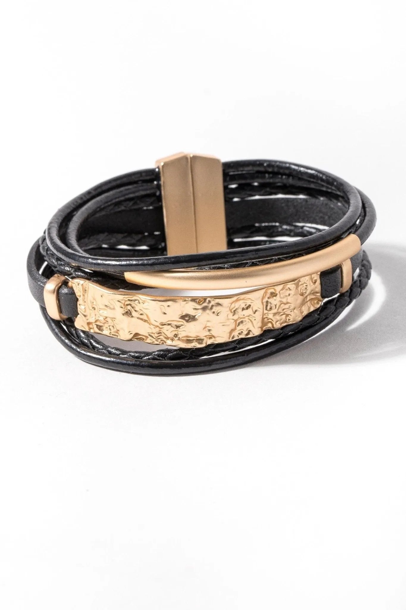 Handmade Genuine Leather Bracelet for Men & Women - Unpaved Bar Design - Durable & Stylish Wristband for Outdoor Adventures, Casual Wear & Gifts