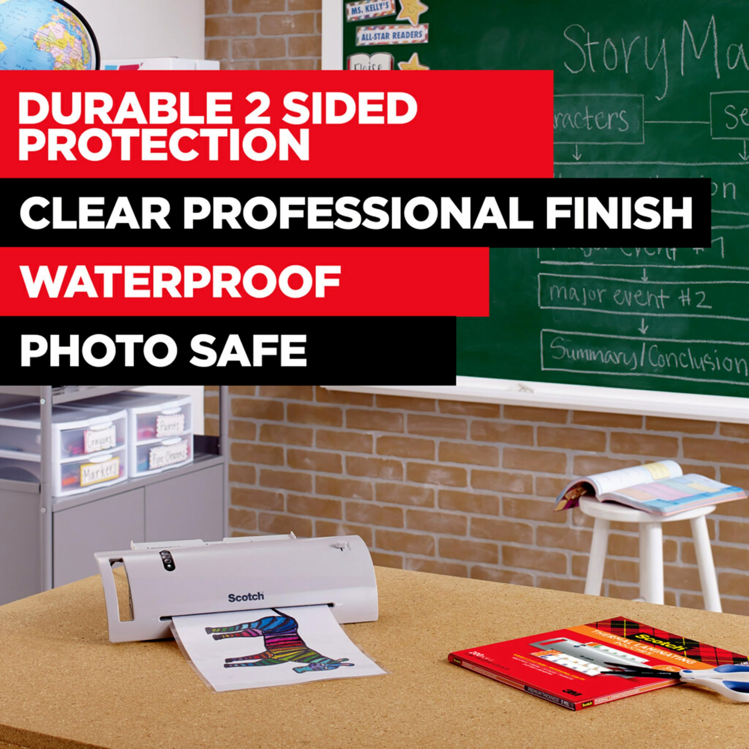 Scotch Thermal Laminating Pouches 100 Pack - 5 Mil Clear Laminator Sheets for Business Cards, Photos (4.3x6.3 in), Banners & Documents - Perfect for Office, School & Home Use - Protect & Preserve Important Papers