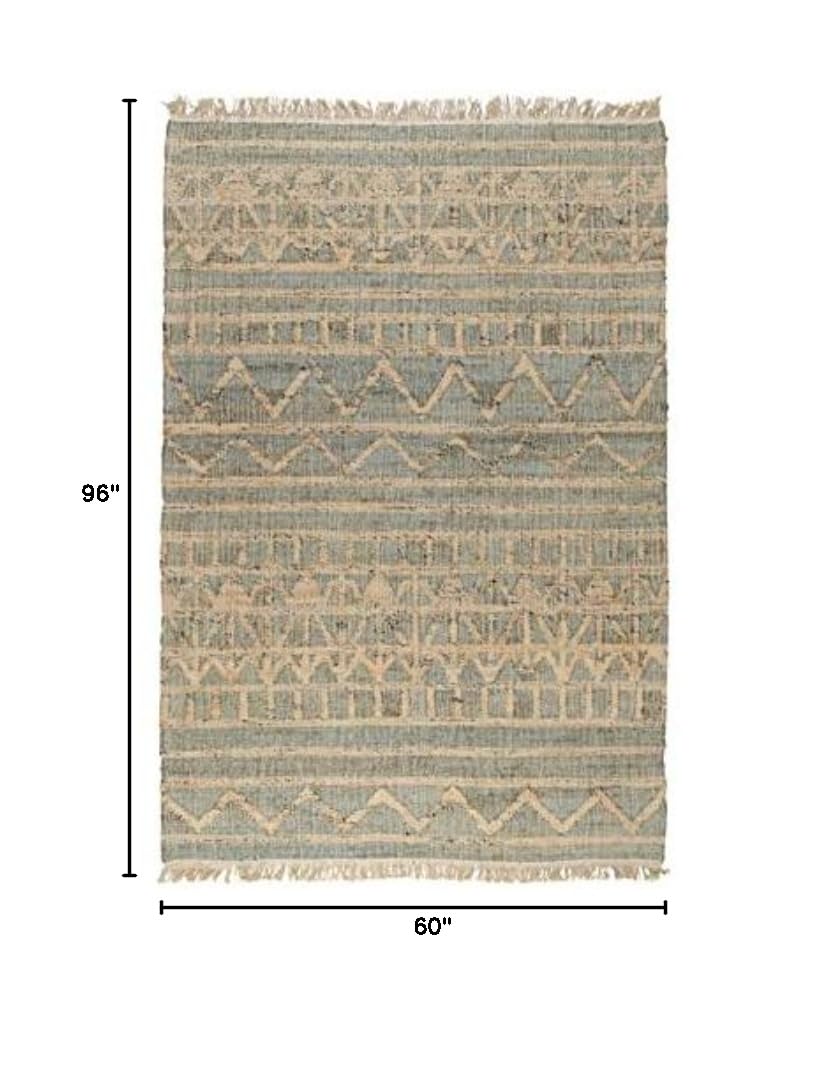 Kosas Home Megan 5' x 8' Natural Green Area Rug - Soft Modern Boho Rug for Bedroom, Kitchen & Living Room | Perfect for Home Decor, Floor Covering & Cozy Interior Design