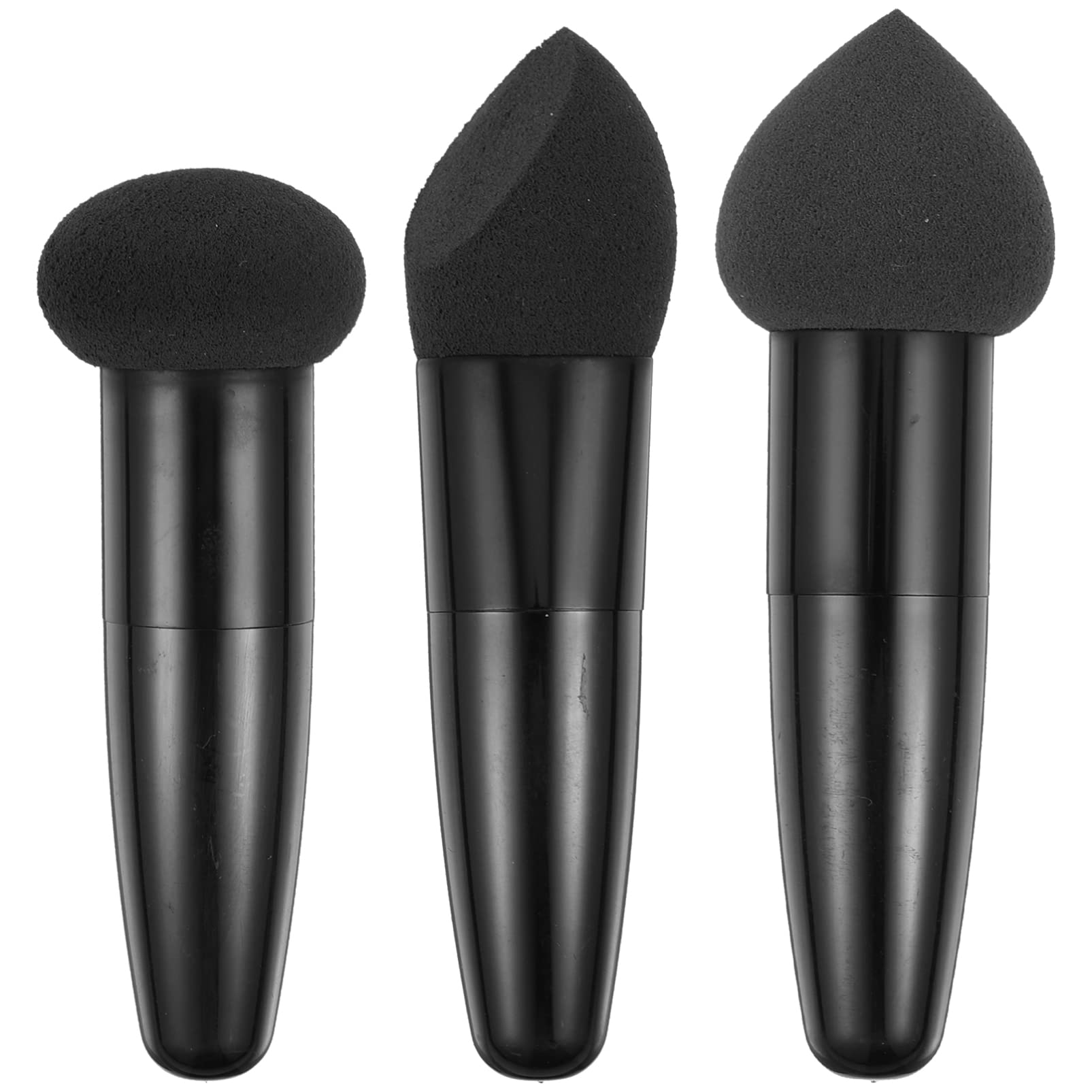 OSALADI 3-Piece Makeup Sponge Set - Beauty Blender, Egg Puff Foundation Sponge & Cosmetic Blender for Flawless Makeup Application | Perfect for Women & Girls | Black Makeup Sponges | Ideal for Liquid Foundation, Concealer & Powder Blending