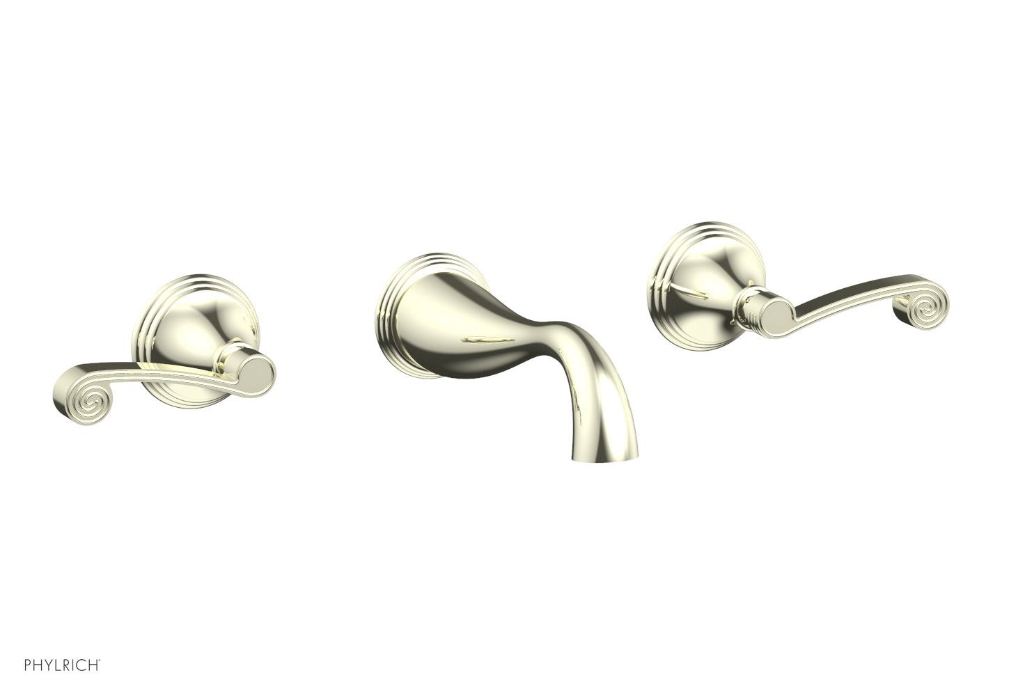 3RING Wall Tub Set D1206 - Modern Bathroom Faucet with 3-Hole Mount, Brushed Nickel Finish - Perfect for Bathroom Sink, Vanity, and Powder Room Installation