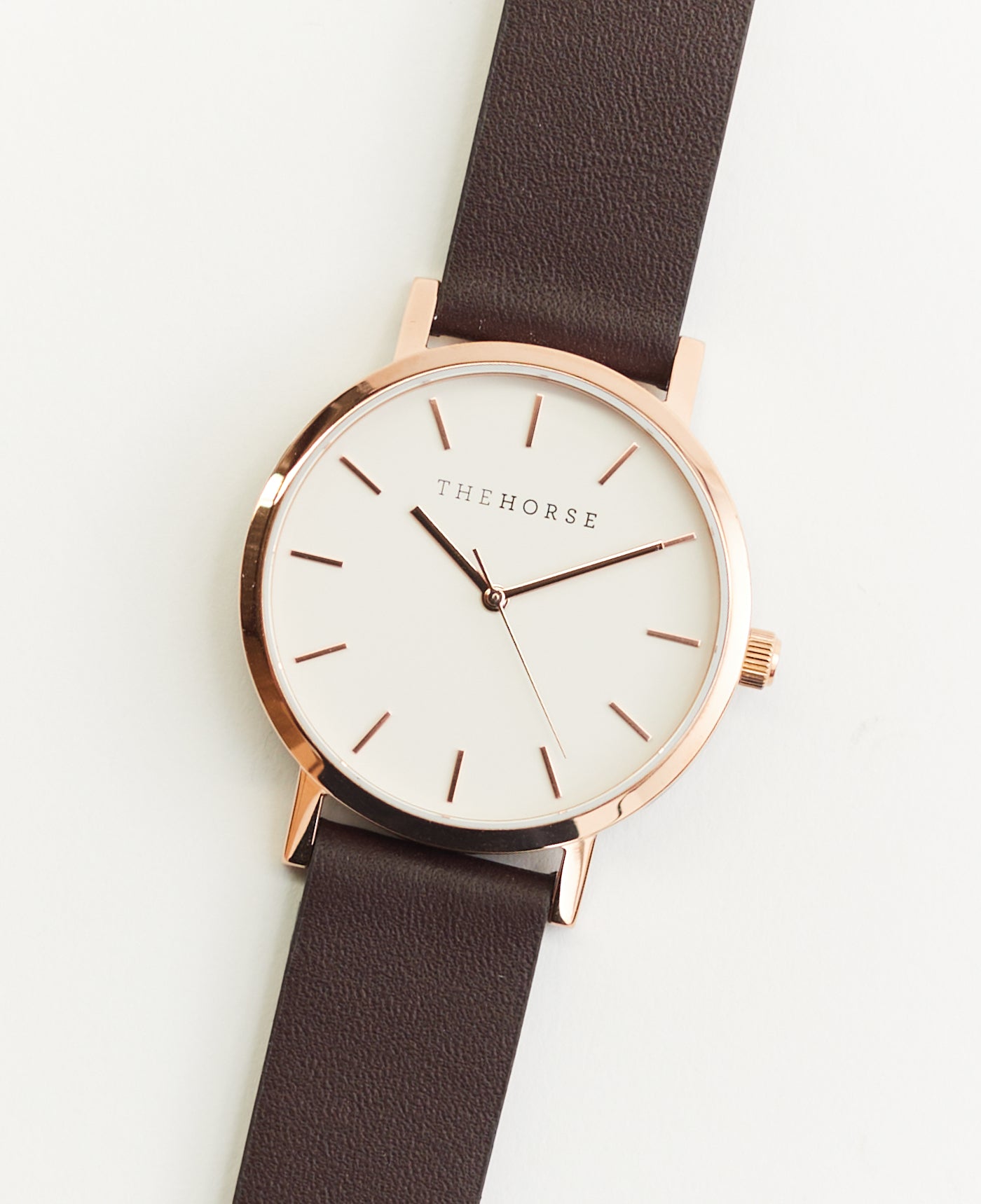 Mini Original Rose Gold Watch with White Dial & Deep Plum Leather Strap - Elegant Women's Wristwatch for Daily Wear, Office & Special Occasions