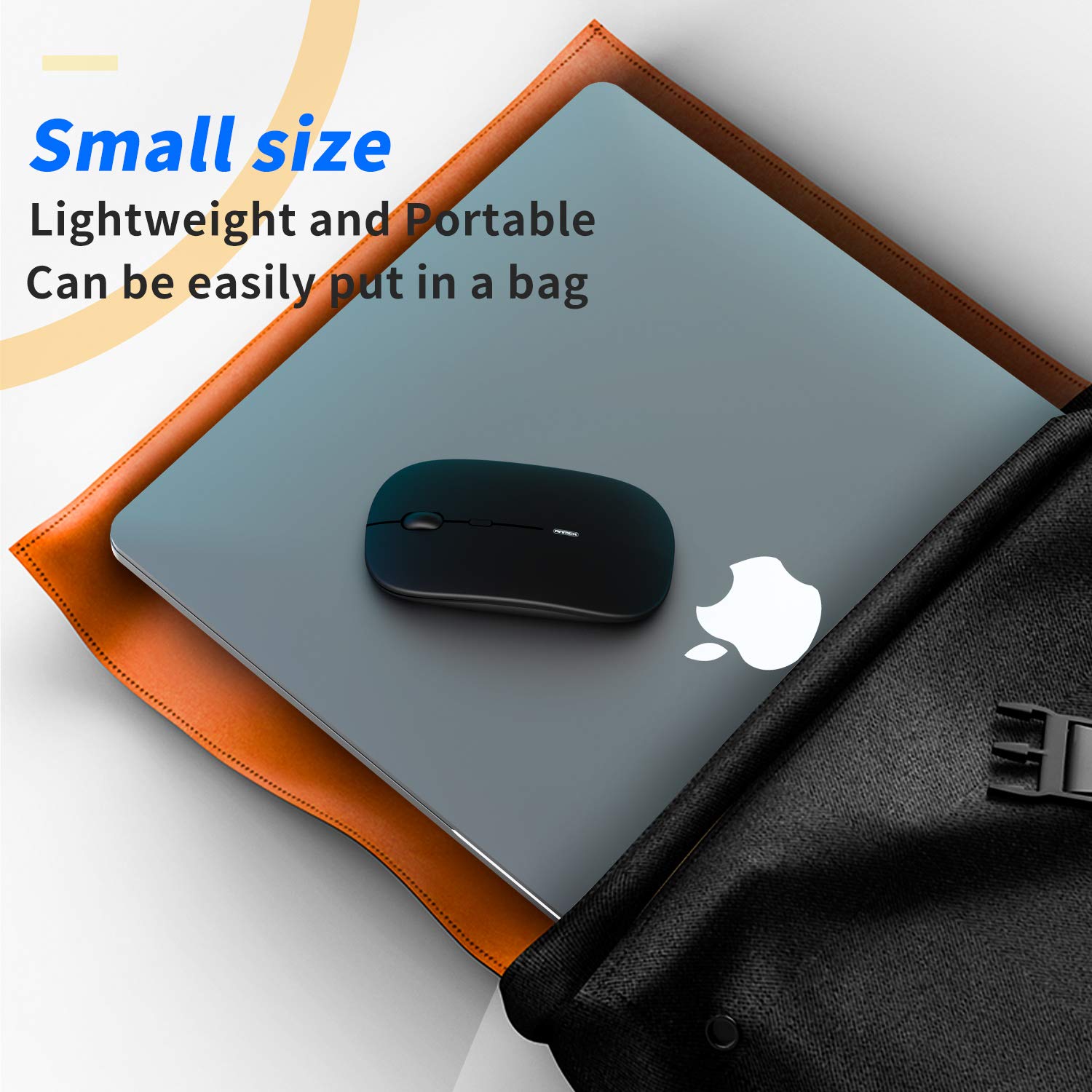 Anmck Wireless Silent USB Rechargeable Mouse - 1600DPI Adjustable Sensitivity, 10m Range, 3-Level DPI Settings - Ergonomic Mini Mouse for Laptop/PC (Windows/Mac) - Perfect for Home Office, Gaming & Travel Use