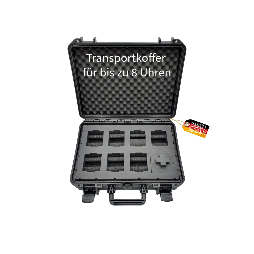 **Mc-Cases® Waterproof & Lockable Watch Travel Case - Hard Storage Box for 8 Watches - Extreme Protection for Luxury & Collector Timepieces - Made in Germany - Perfect for Air Travel, Business Trips & Home Storage**