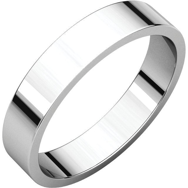 14K Gold 4mm Flat Wedding Band for Women - Elegant & Timeless Bridal Ring for Engagement, Anniversary, or Everyday Wear