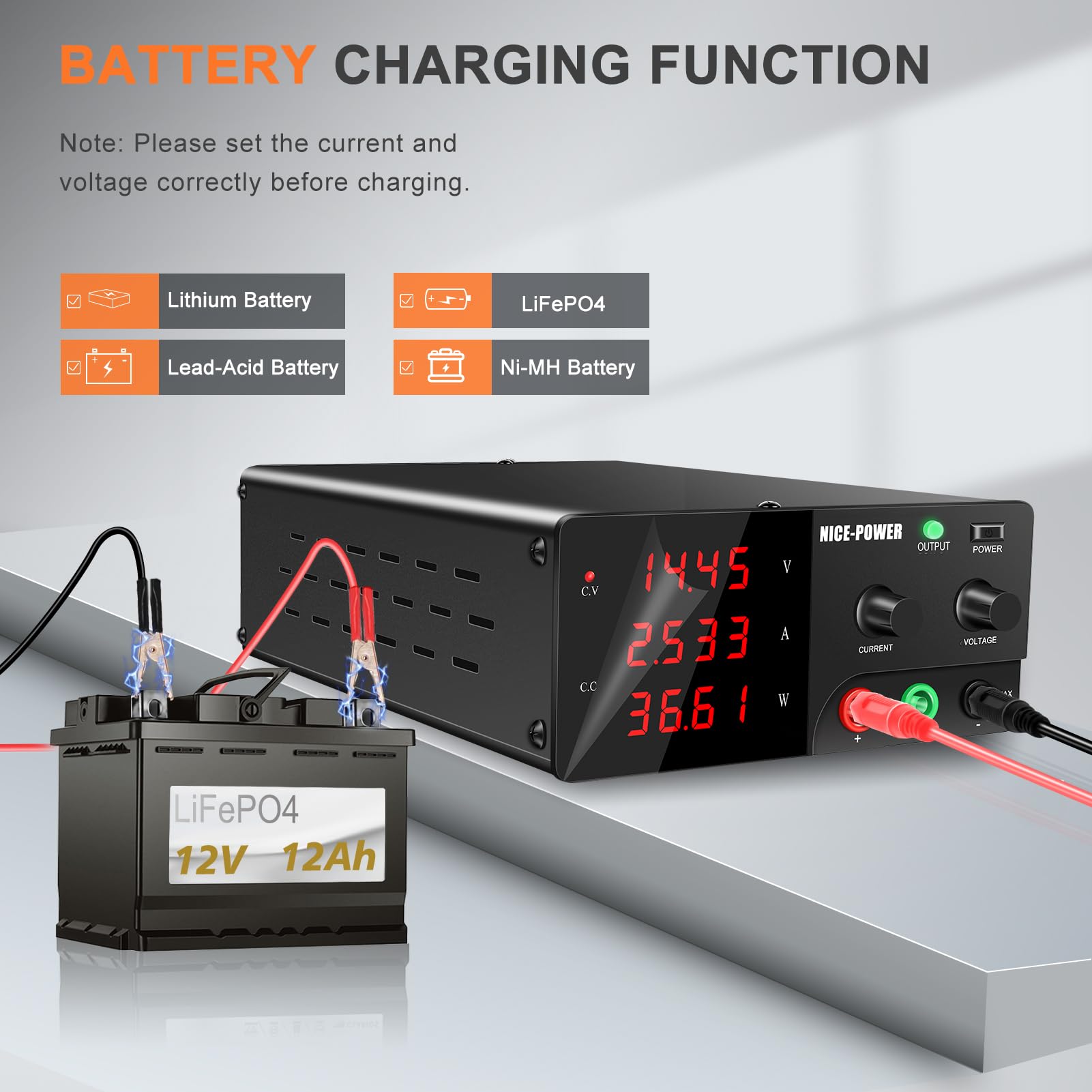 900W Adjustable DC Power Supply 30V 30A - Variable Lab Bench Power Supply with Encoder Knob & Output Switch | High Precision Switching Regulated Power Supply for Electronics Repair, Testing & DIY Projects