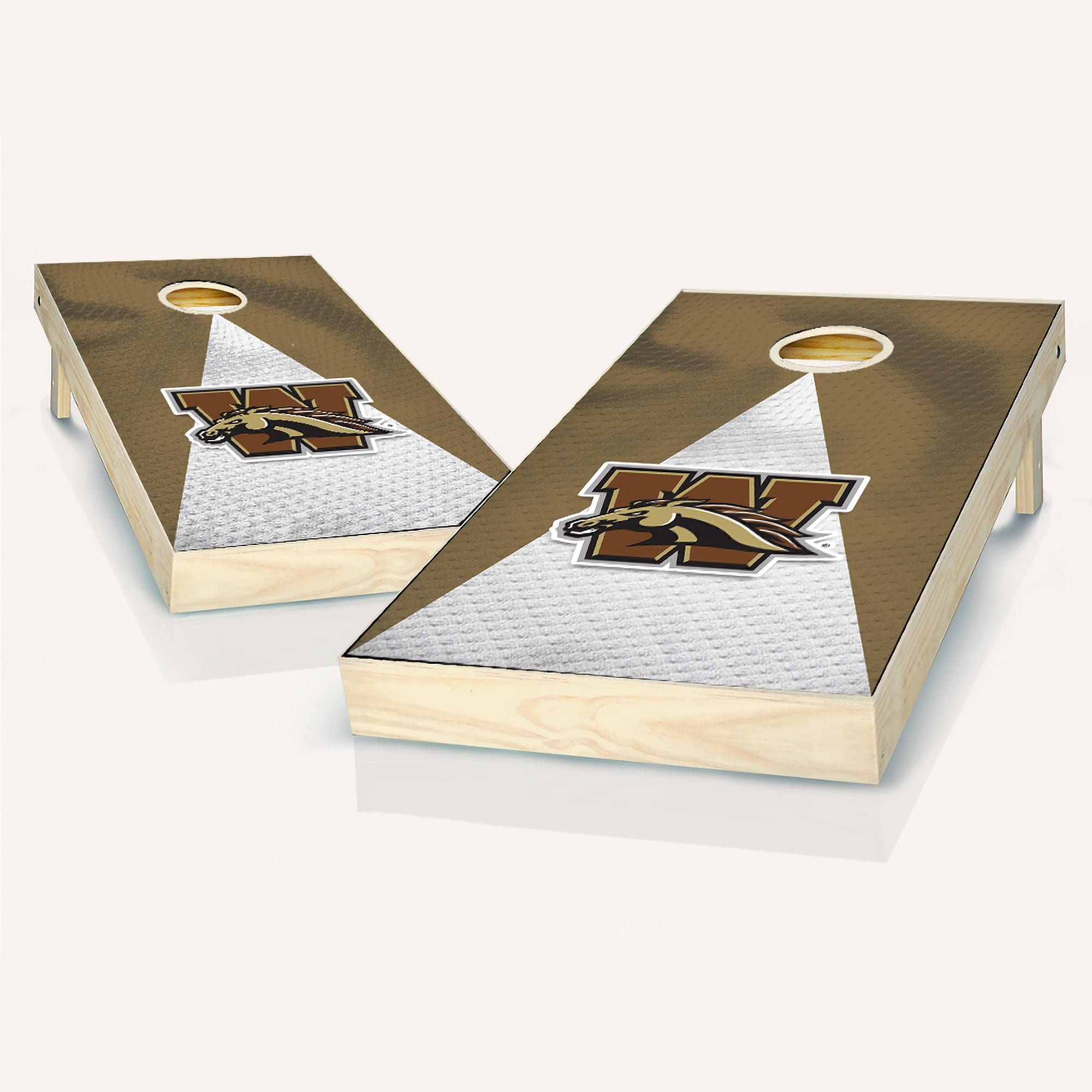 Western Michigan University Cornhole Game Set - 2 Wooden Cornhole Boards & 8 Bean Bags for Tailgating, Backyard Parties, and Outdoor Games