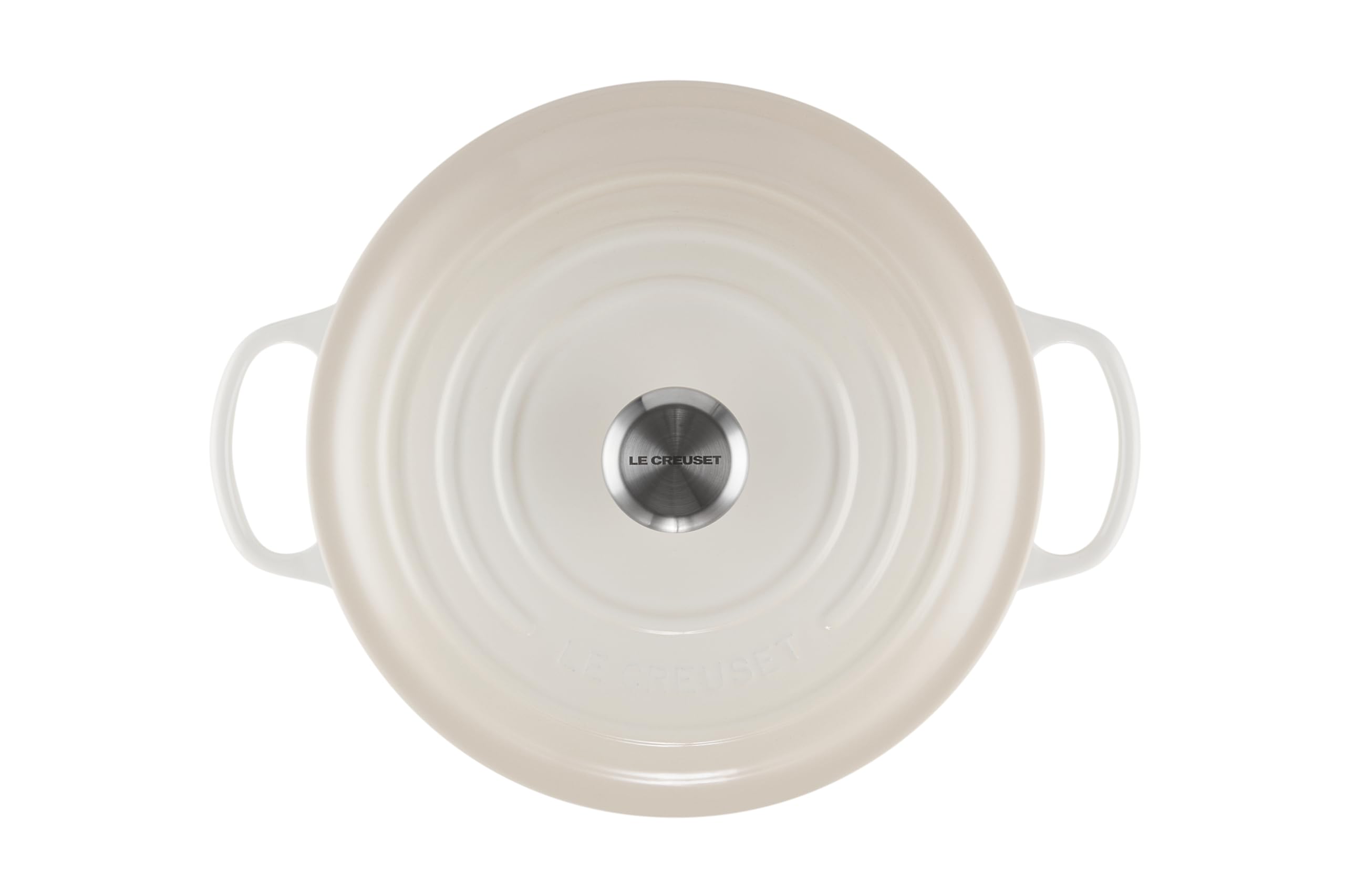 Le Creuset Signature Enameled Cast Iron Round Dutch Oven 7.25 Quart - Premium Cookware for Braising, Baking & Slow Cooking - Perfect for Soups, Stews & Casseroles - Meringue Color