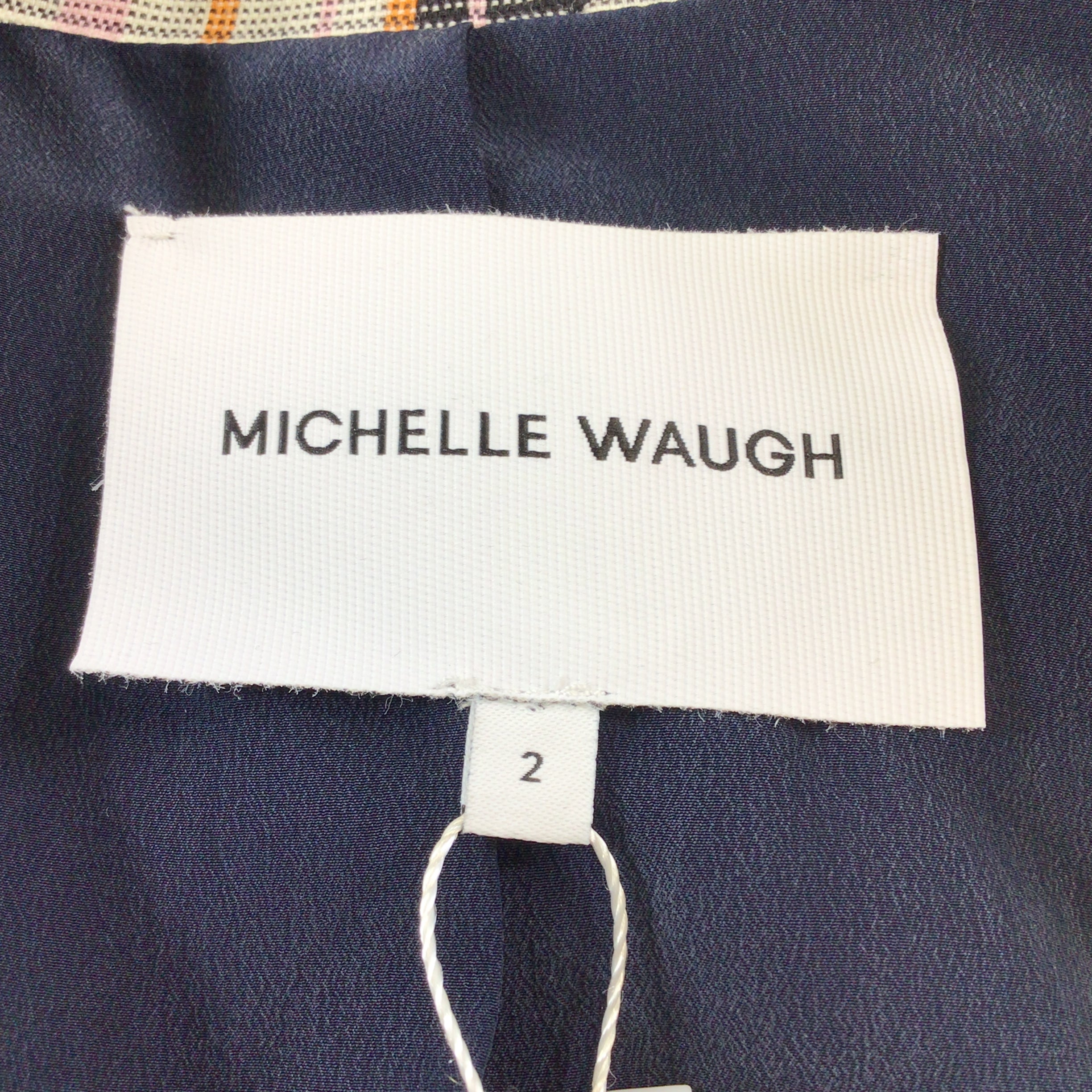 Michelle Waugh Women's Multicolor Plaid Wool Blazer Jacket - Elegant Office Wear & Business Casual Outfit for Professional Women