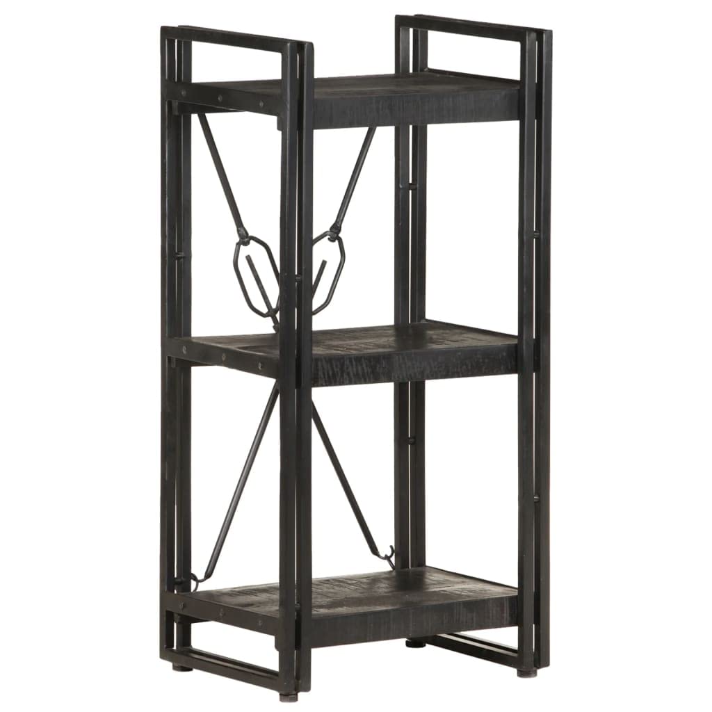 3-Tier Bookcase with Storage Shelves - Solid Mango Wood Bookshelf for Bedroom, Living Room & Office - 15.7