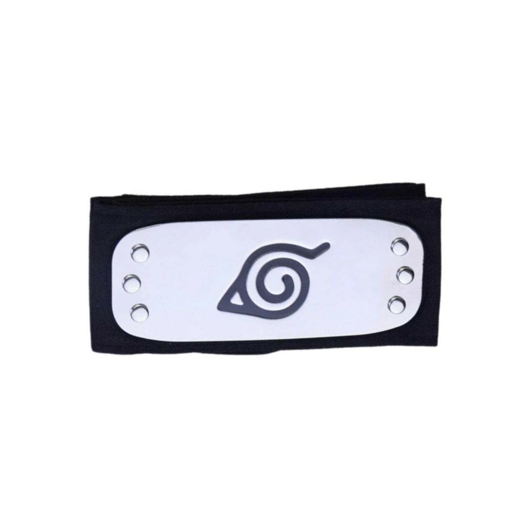 Naruto Headband Cosplay - Hidden Leaf Village Ninja Headband for Naruto, Boruto & Kakashi - Black Anime Accessory for Halloween, Cosplay & Anime Conventions