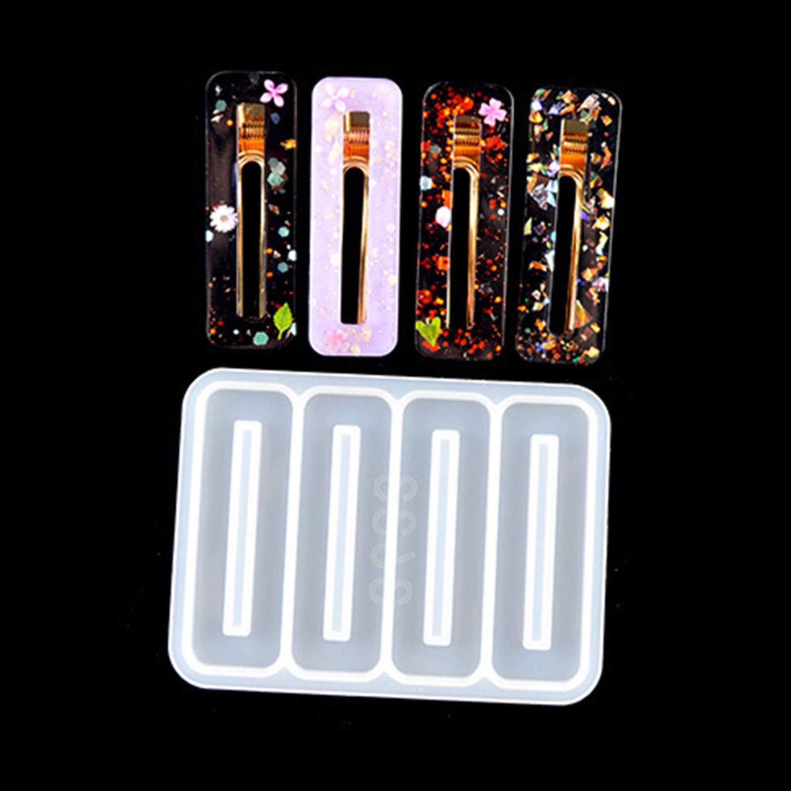 Premium Silicone Resin Molds for DIY Hair Clips & Barrettes - Epoxy Casting Jewelry Making Kit for Handmade Hair Accessories - Perfect for Crafting Unique Hairpins, Gifts & Party Favors