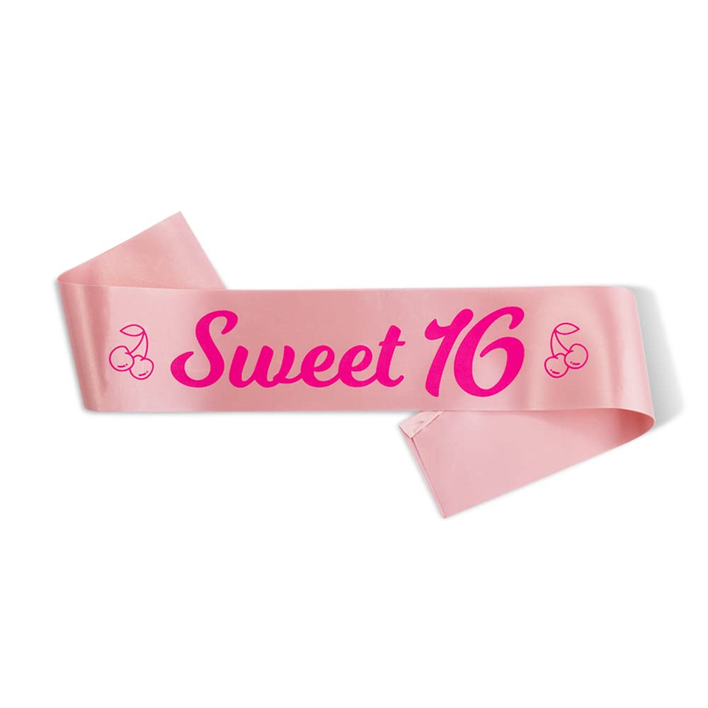 Sweet 16 Birthday Sash - Rose Gold 16th Birthday Party Decorations for Girls | Perfect for Quinceañera, Birthday Parties & Special Celebrations