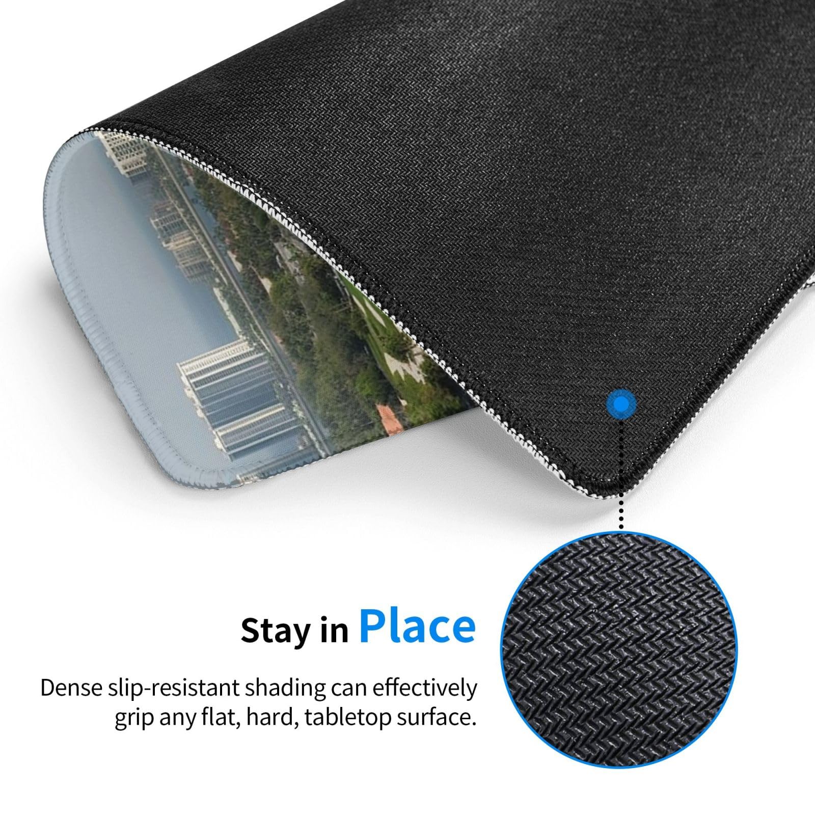 Non-Slip Rubber Base Mouse Pad with Stitched Edge - Premium Gaming & Office Mouse Mat for Wireless Mouse, Computer, Laptop - Perfect for Home Office, Gaming Setup, Golf & Yacht Club Enthusiasts