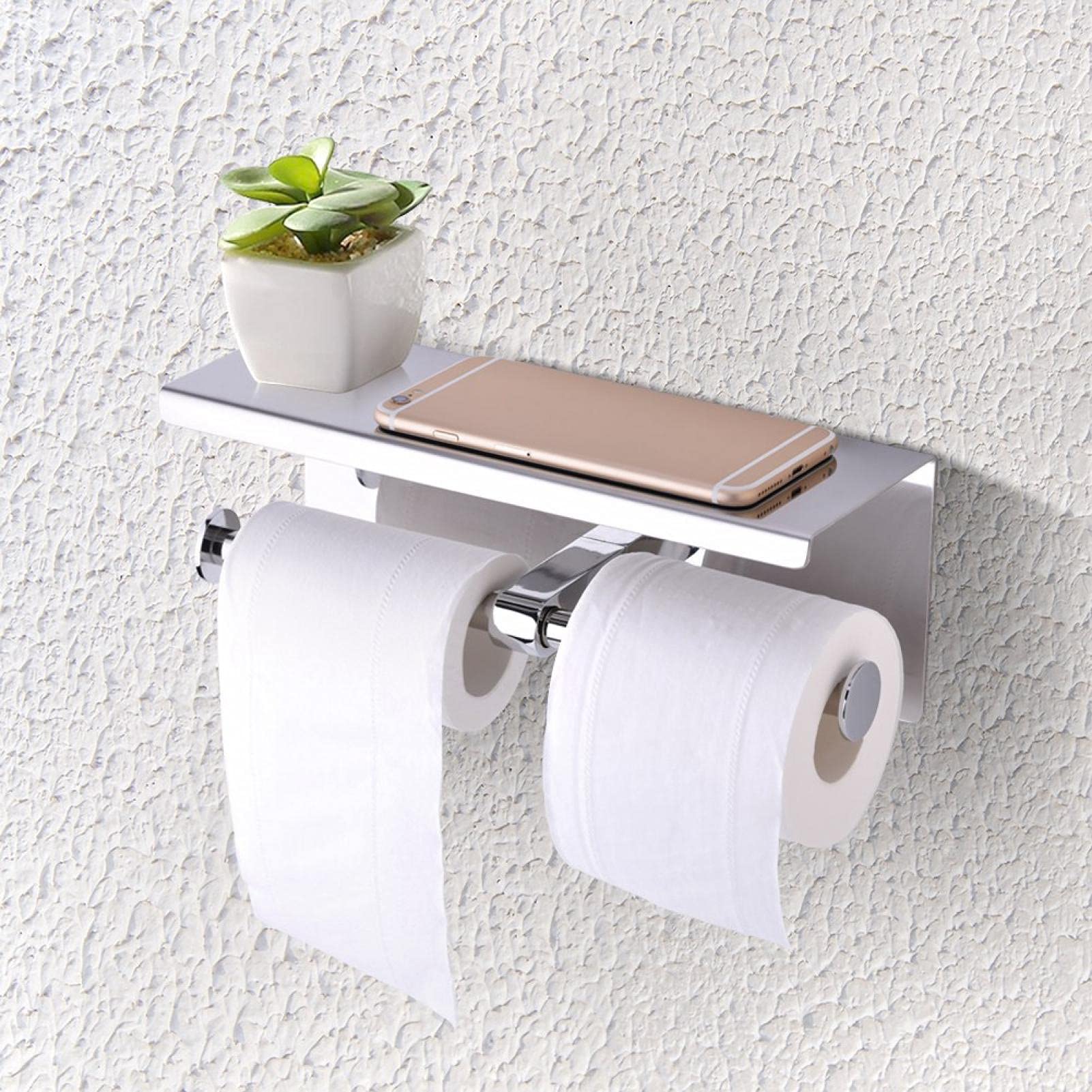 Fydun Wall Mounted Toilet Paper Holder - SUS 304 Stainless Steel Double Roll Bathroom Tissue Dispenser for Home & Commercial Use | Rustproof & Durable Design for Bathrooms, Restrooms & Powder Rooms