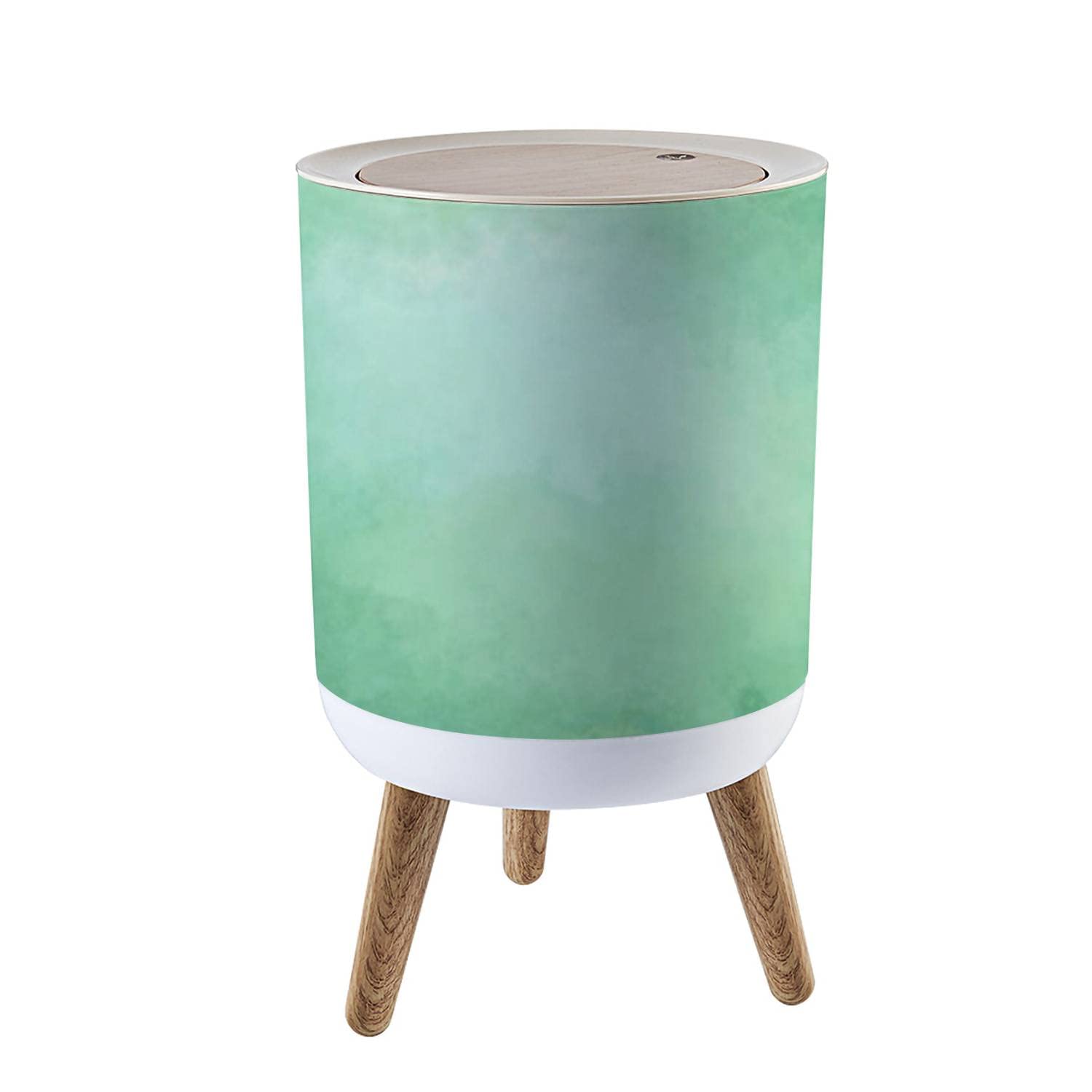 Small Trash Can with Lid - Grunge Marble Art Design, Round Waste Bin with Press Cover, 1.8 Gallon Dog Proof Garbage Bin for Kitchen, Bathroom, Living Room | Perfect for Home, Office & Dorm Use