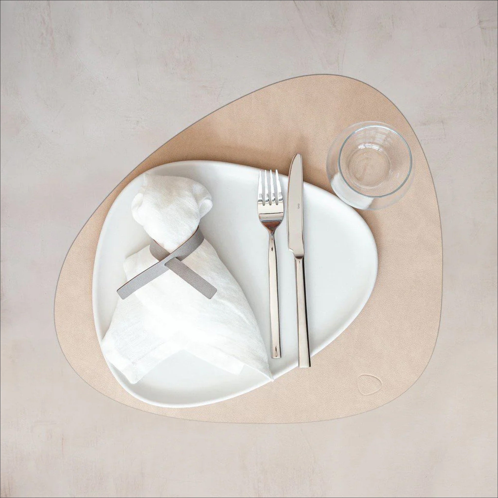 LIND DNA Nupo Curve Table Placemat Large, Sand Color - Stylish and Durable Placemat for Dining Tables, Kitchen Countertops, and Outdoor Entertaining