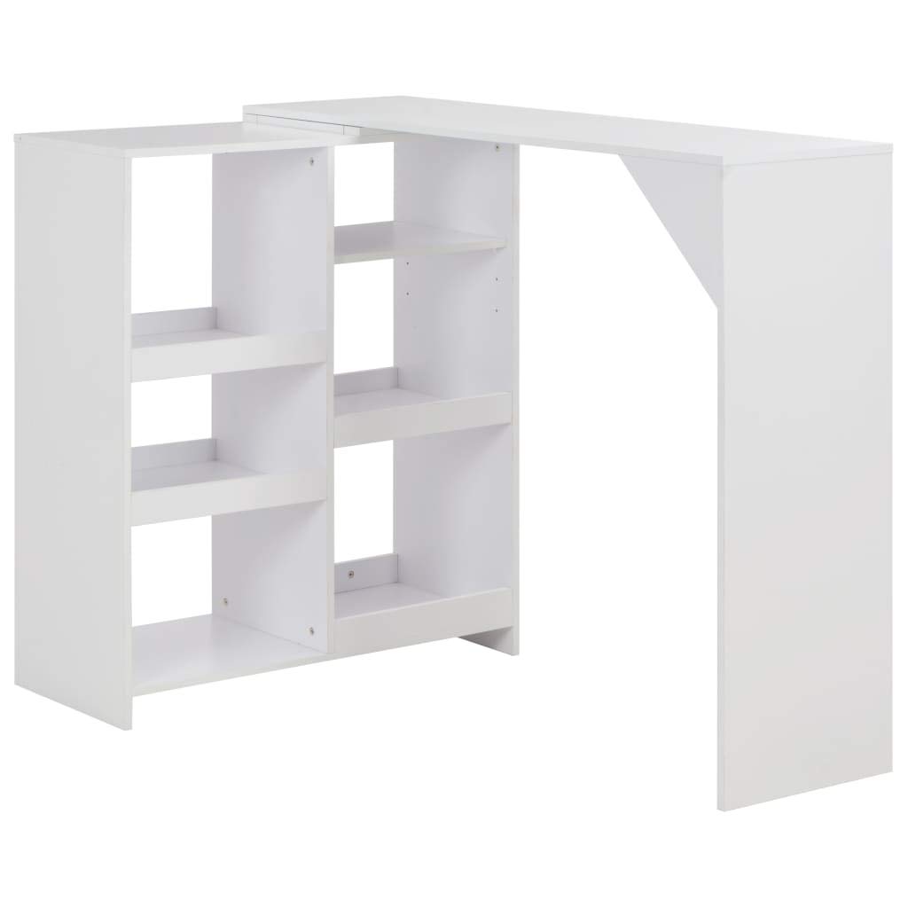 FAMIROSA L-Shaped Bar Table with Adjustable Storage Shelves - 54.33