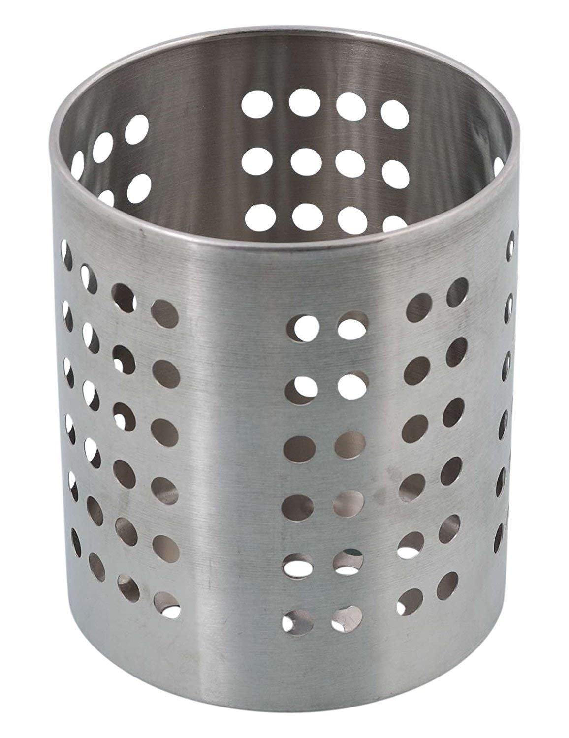 Stainless Steel Spoon & Utensil Holder - Round Kitchen Organizer for Cooking Tools, Cutlery & Chopsticks | Multi-Functional Storage Stand for Countertop, Drawer & Dining Table Organization