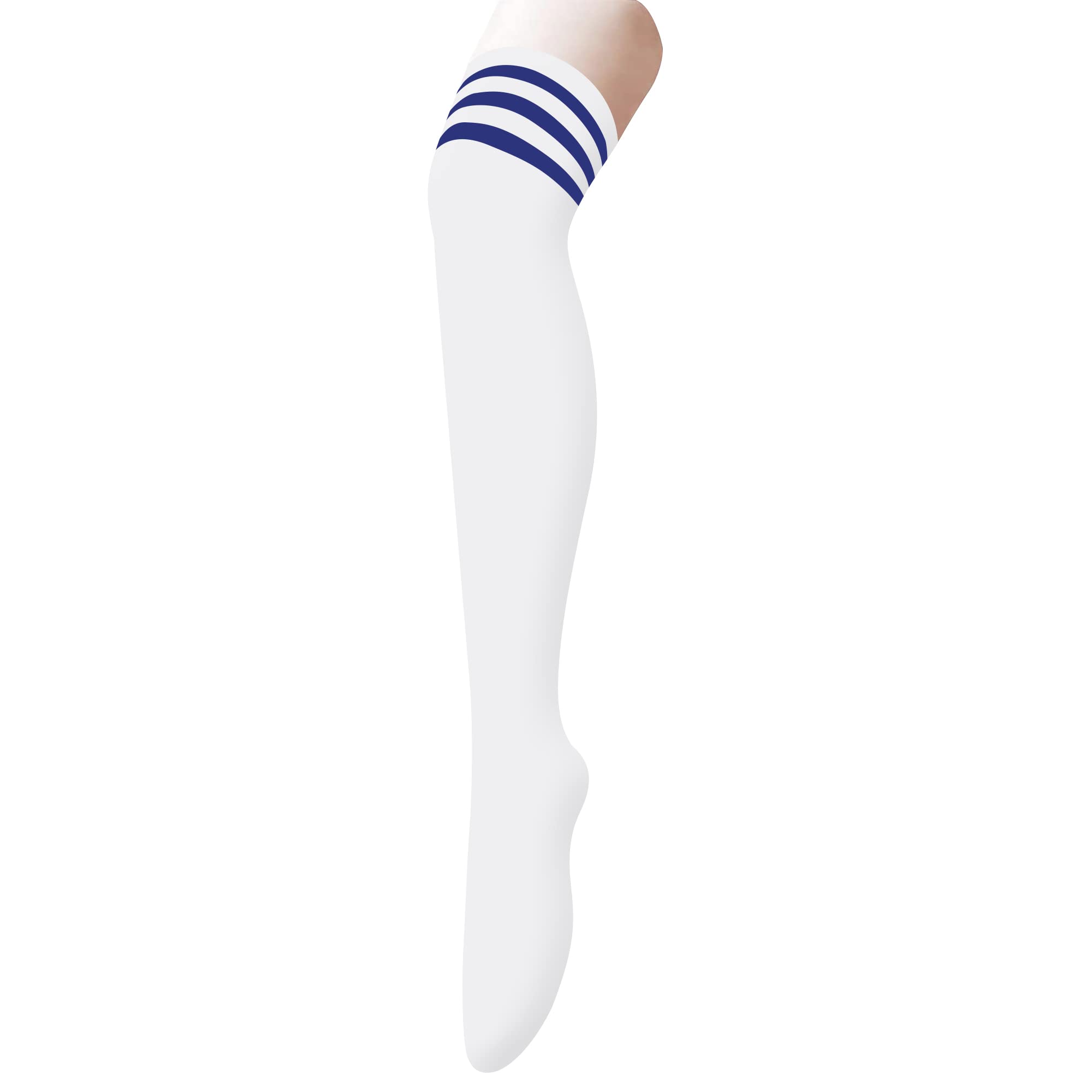 Women's Striped Thigh High Socks - Fashion Knee-High Stockings for Halloween & Party