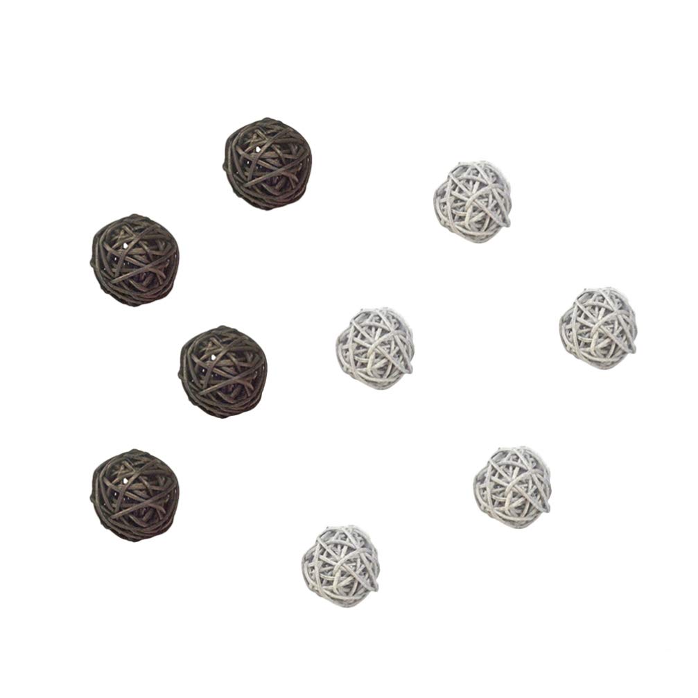 WINOMO 20pcs Natural Wicker Rattan Balls - Decorative Vase Filler, Christmas Tree Ornaments, Xmas Table Centerpiece, Wedding Party Decor - Perfect for Holiday Home Decor, Bird Toys for Rabbits & Parrots
