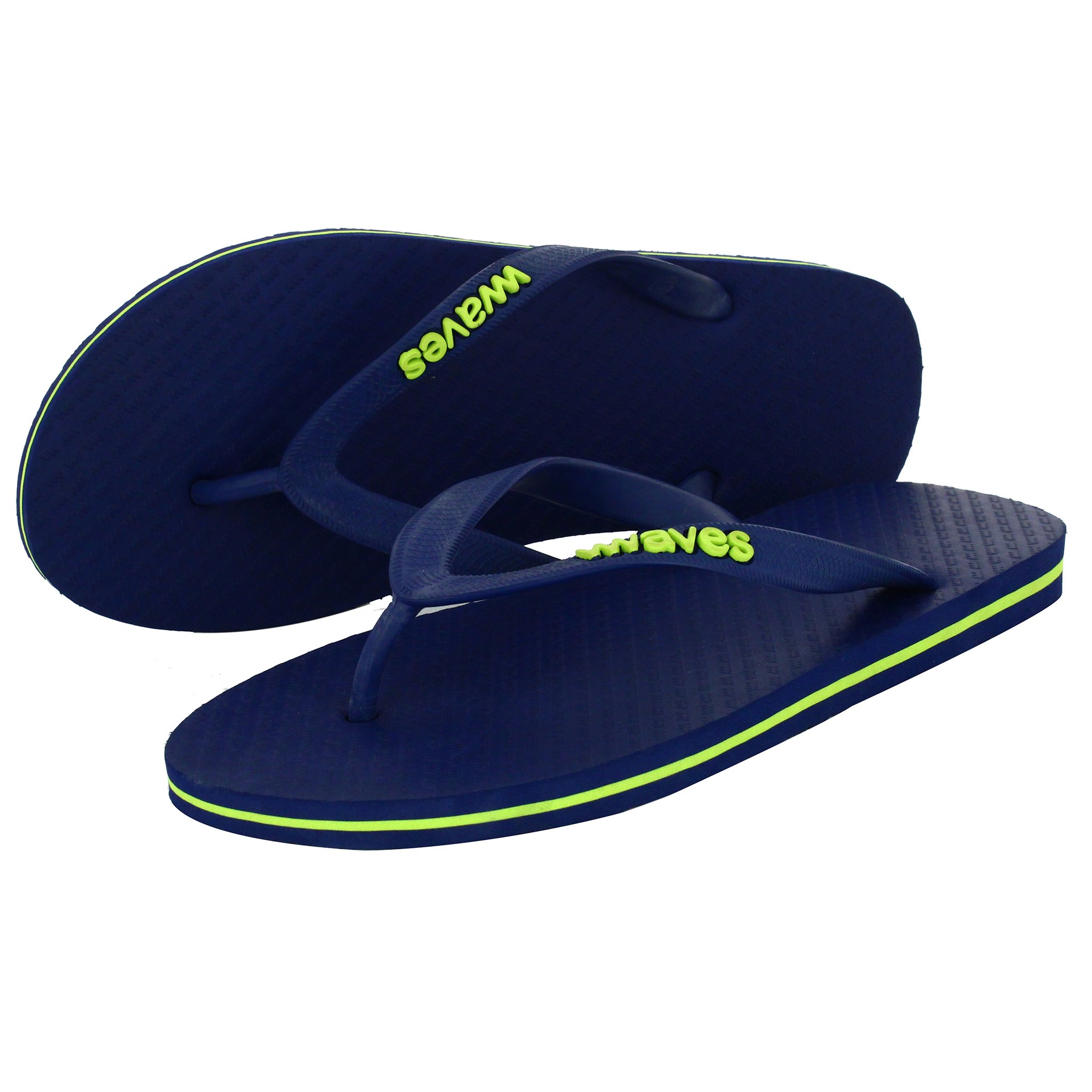 Waves Men's Tapered Rubber Flip Flops - Comfortable Beach Sandals for Summer - Perfect for Pool, Beach, and Casual Wear