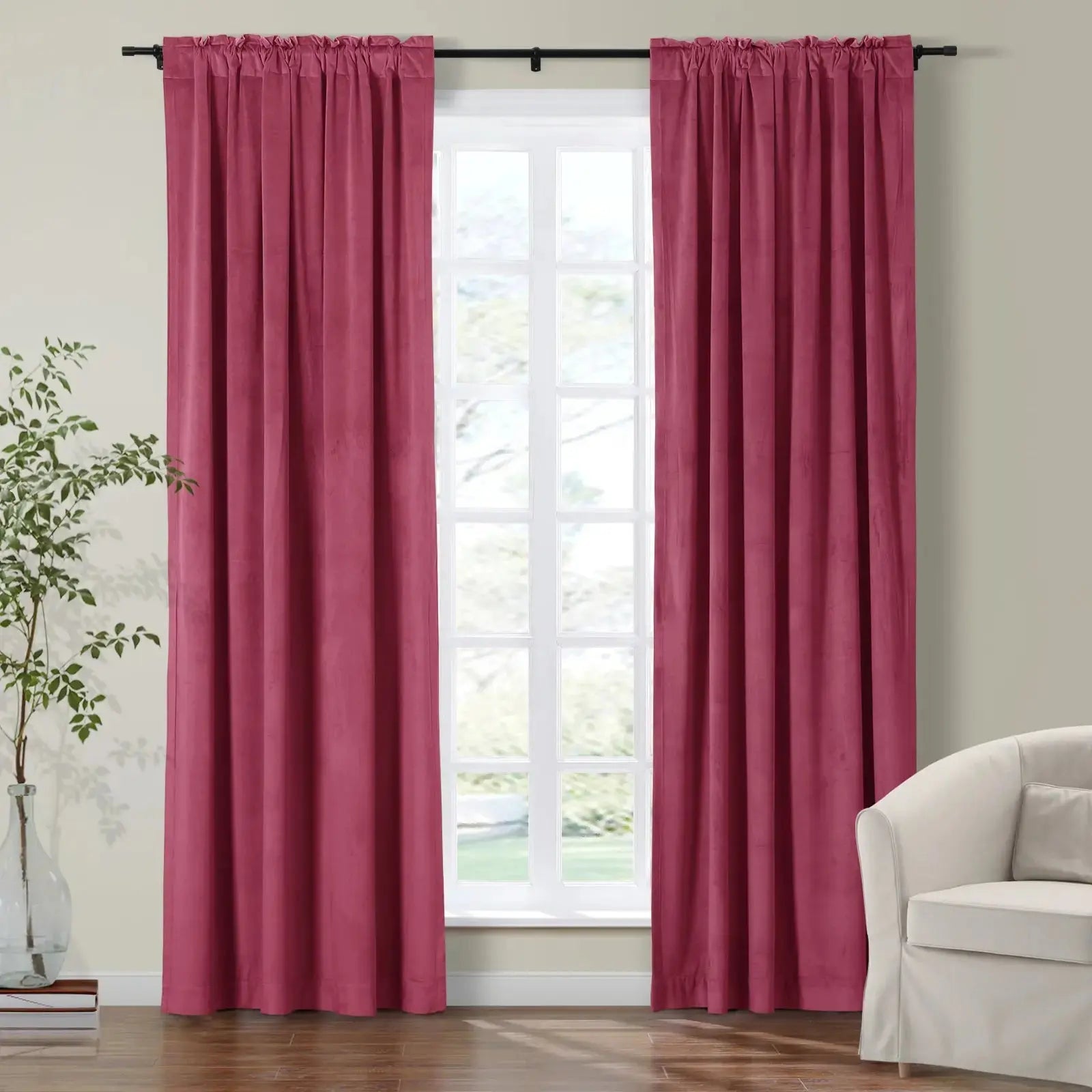Luxury Birkin Velvet Curtains - Soft Blackout Drapes for Living Room & Bedroom - Premium Soundproof Thermal Insulated Window Treatments for Home Decor