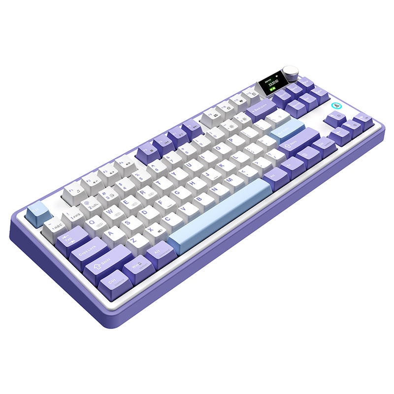 Ajazz AK870 Tri-Mode Wireless Mechanical Keyboard - 75% Layout, Hot-Swappable, RGB Backlit for Gaming & Office Use