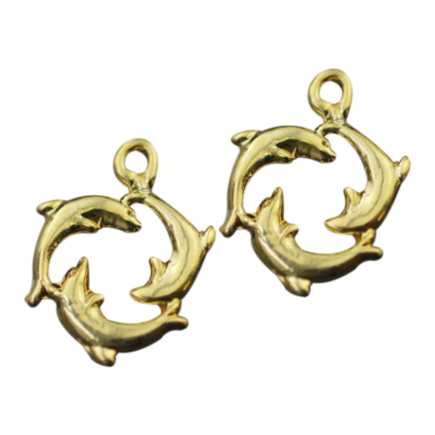 10PCS Dolphin Charms Pendant for Necklace & Bracelet Making - DIY Jewelry Supplies for Beach Party, Summer Fashion Accessories
