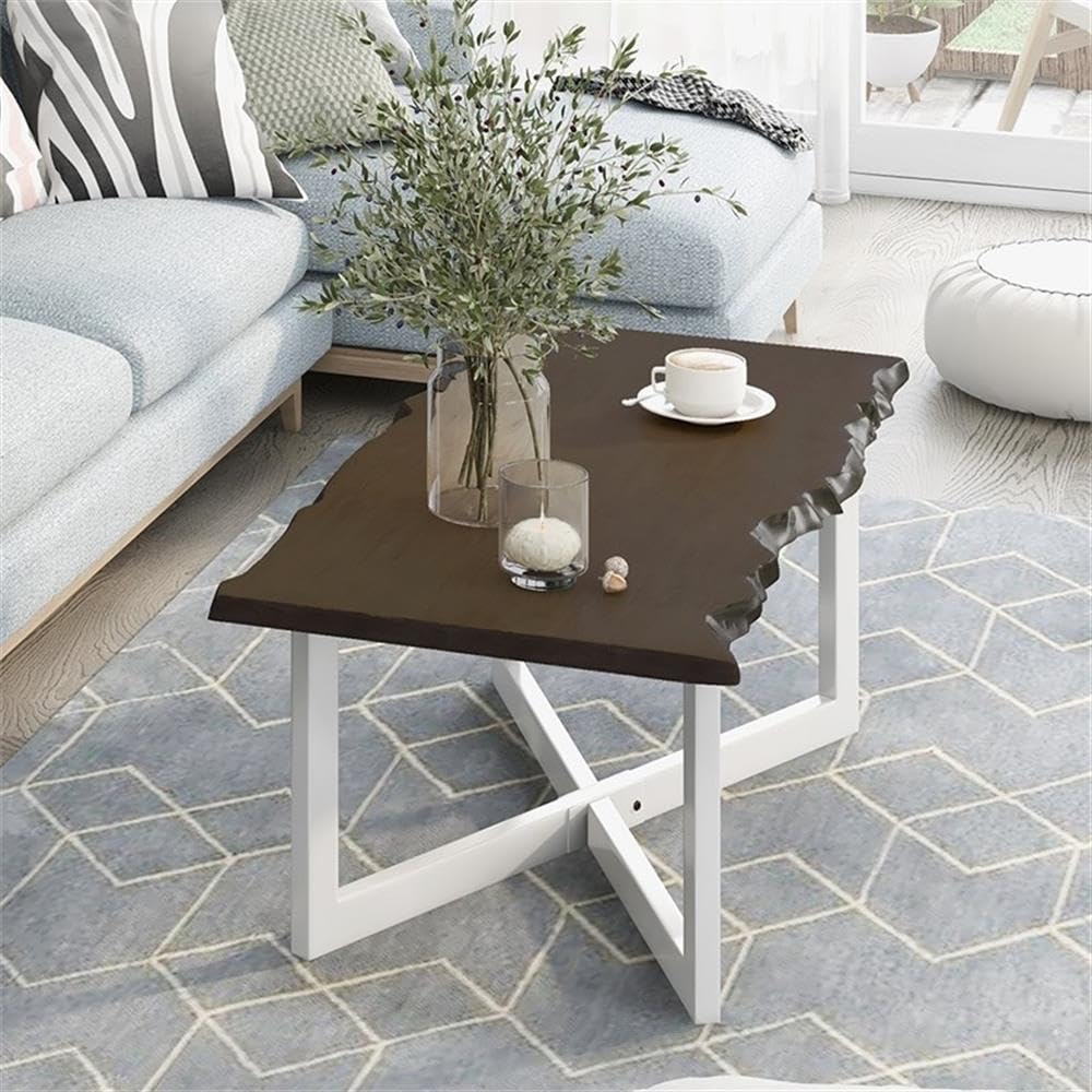 Baletto Contemporary Wood Coffee Table in Oak and White - Modern Living Room Furniture for Small Spaces & Home Decor