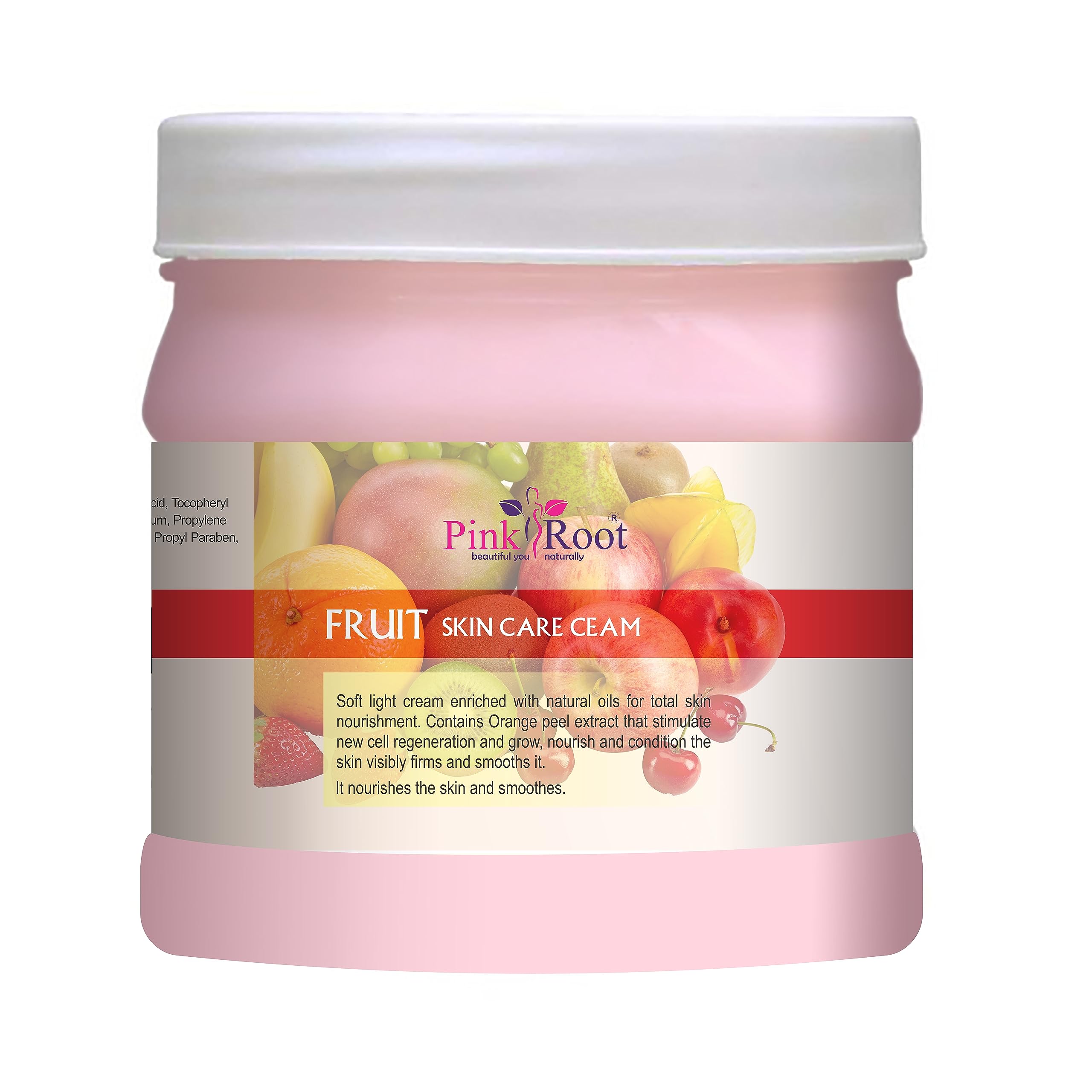 Pink Root Mix Fruit Cream 500ml - Natural Hydrating Face & Body Moisturizer for Dry Skin - Perfect for Daily Skincare Routine & Nighttime Use