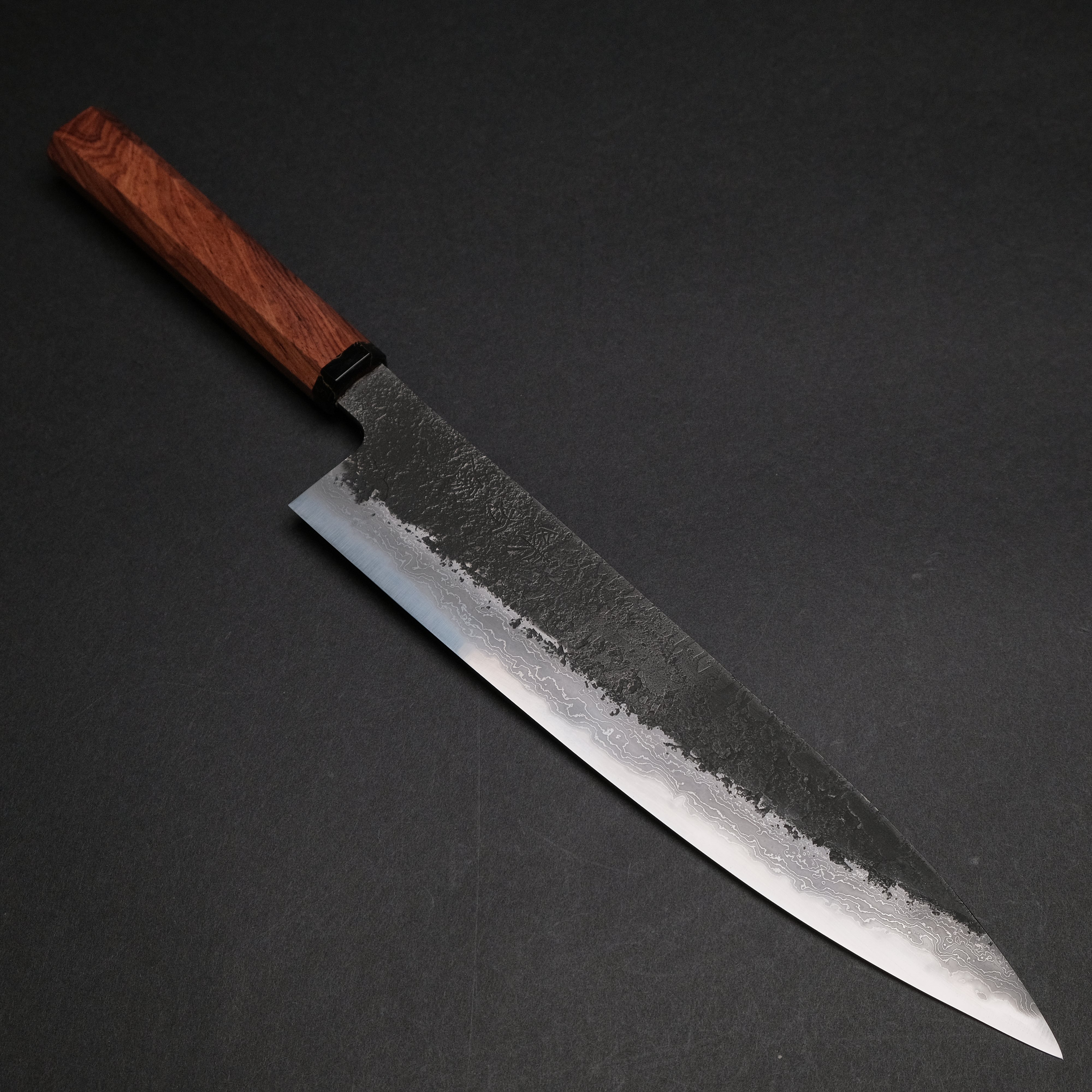 Premium Ajikataya White #2 Nashiji Damascus Gyuto 240mm Japanese Chef Knife with Rosewood & TQP Handle (#42) - Perfect for Sushi, Meat Slicing & Professional Kitchen Use