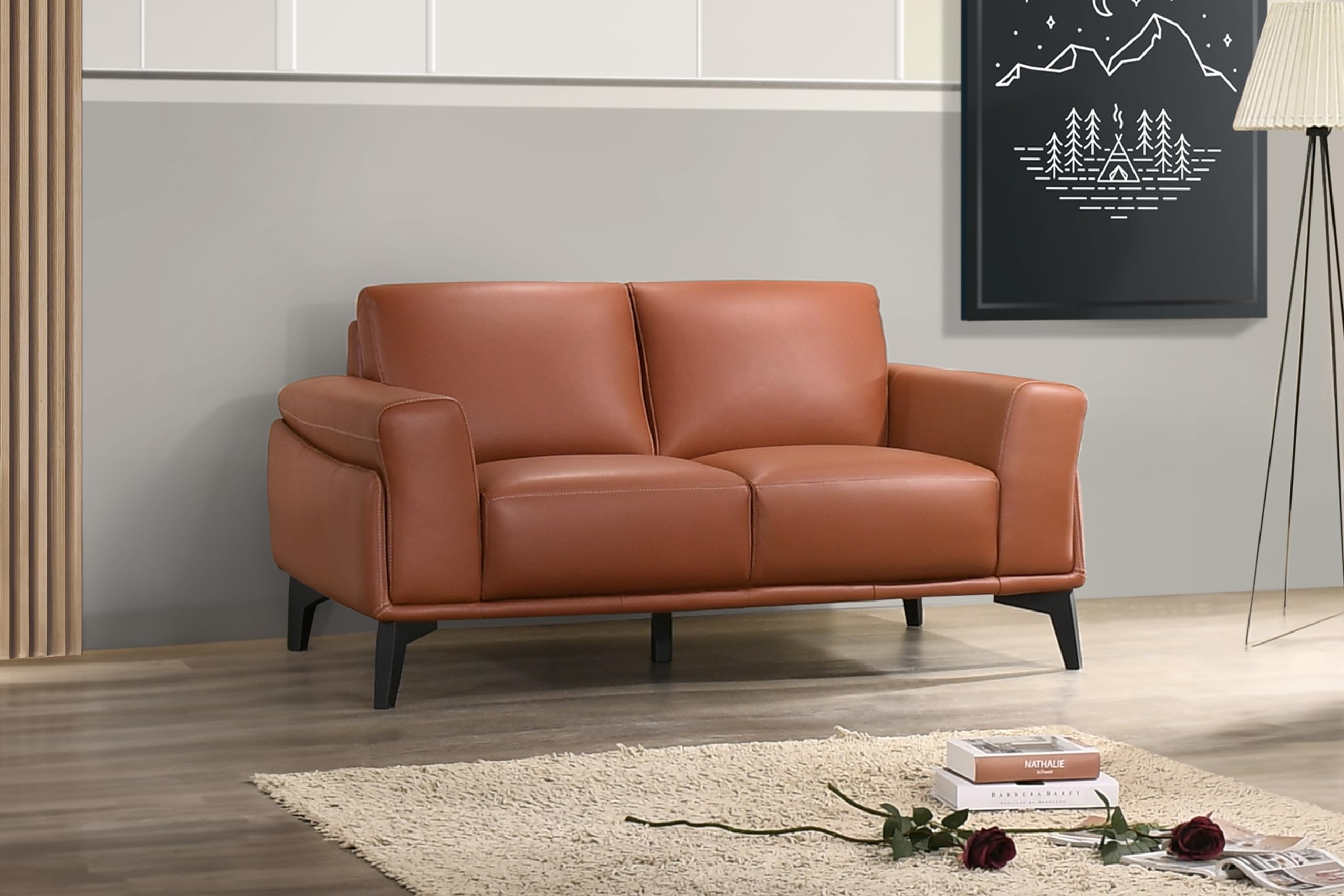 Como Loveseat Classic Furniture - Modern Terracotta Sofa for Living Room, Lounge & Small Spaces | Comfortable 2-Seater Couch for Apartments