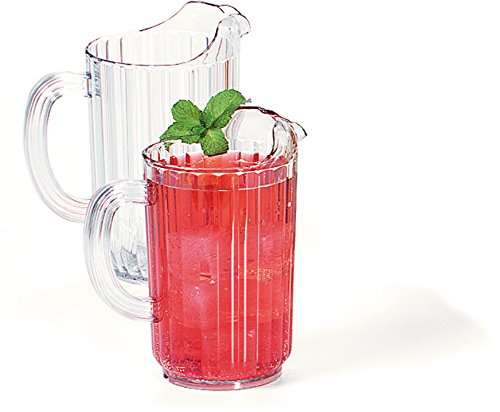 Carlisle 48 oz Clear Plastic Pitcher - Tall Restaurant & Catering Pitcher for Beverages, Water, Juice - Durable FoodService Pitcher for Commercial Kitchens, Bars, Events & Home Use
