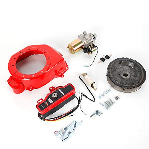 Gdrasuya10 Electric Starter Motor Kit with Solenoid, Flywheel Key Switch, Charging Coil & Fan Cover - Compatible with Honda GX160 5.5HP/GX200 6.5HP 4-Stroke Engines - Perfect for Small Engine Repair, Lawn Mowers & Power Equipment Maintenance