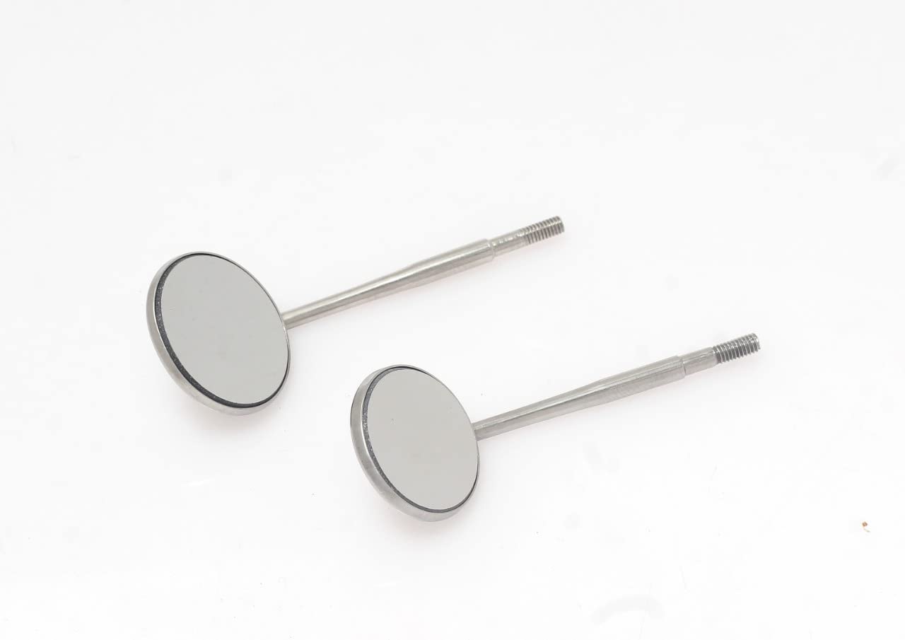 **Rhodium-Coated Dental Mirrors - 12Pcs/Box - Front Surface Diagnostic Mouth Mirror for Dentists & Hygienists - Stainless Steel Cone Socket Intraoral Mirror (Size 3/20mm) - Perfect for Exams, Cleanings & Oral Surgery**