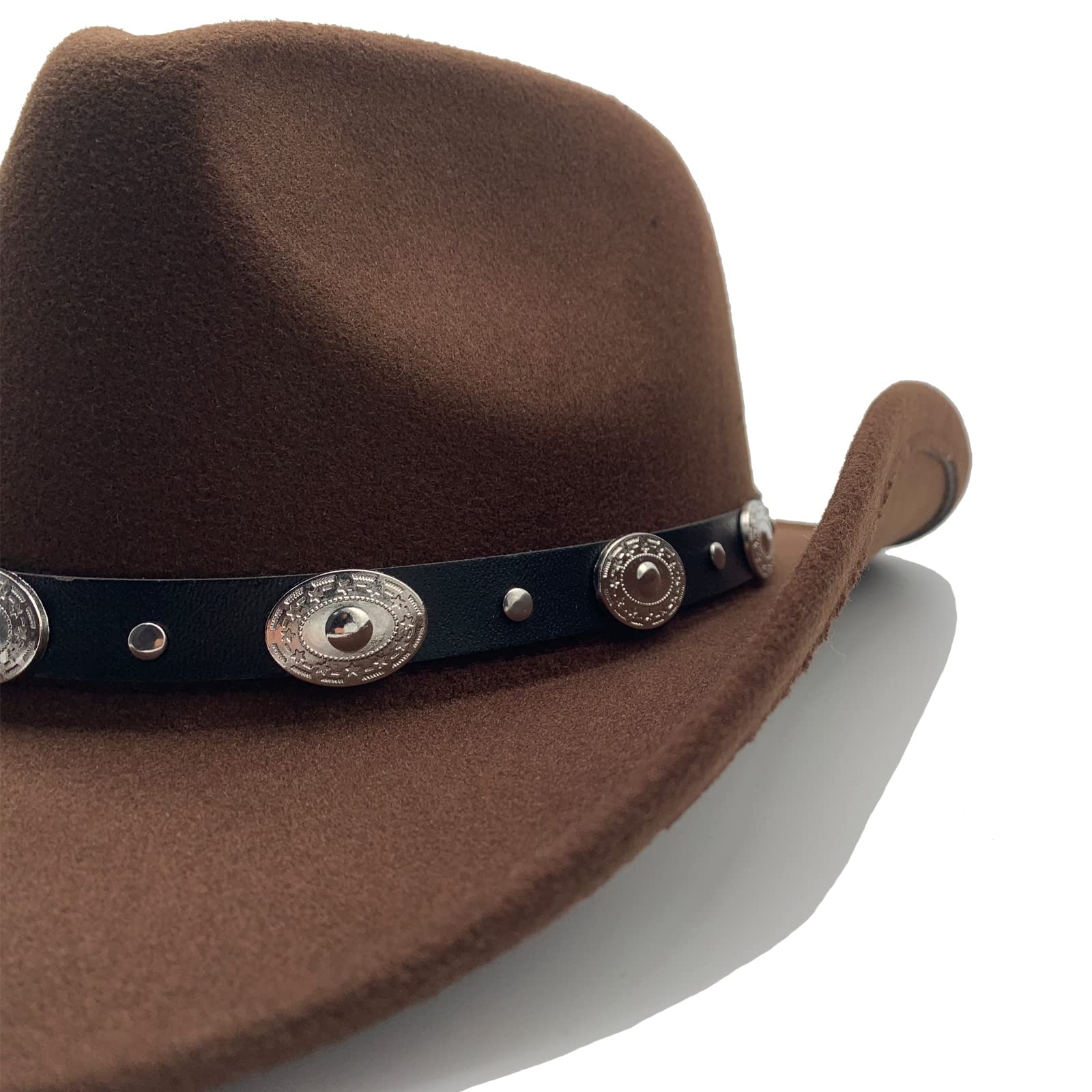 Willheoy Western Cowboy Hat for Women & Men - Adjustable Felt Cowboy Hat with Shapeable Brim - Perfect for Rodeo, Country Music Festivals & Outdoor Adventures
